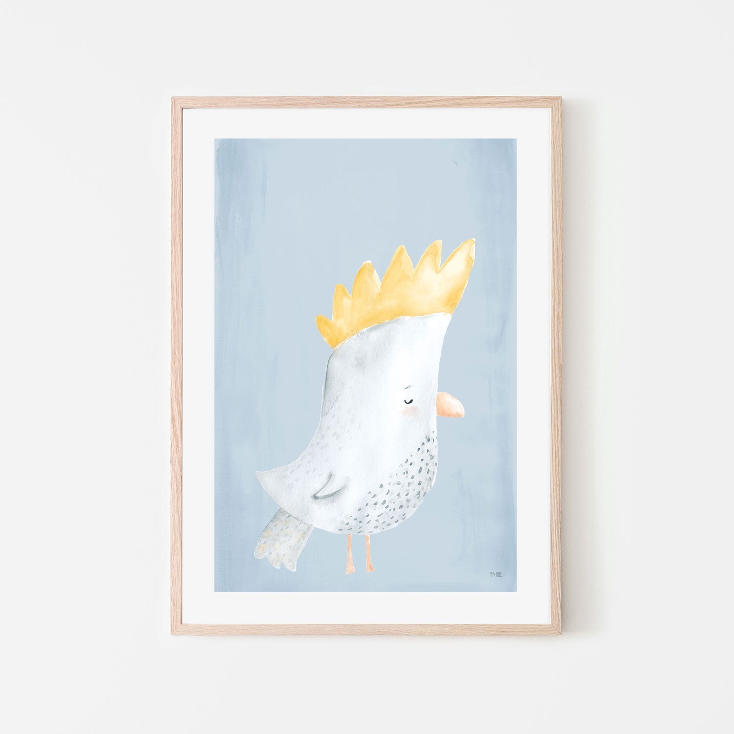 wall-art-print-canvas-poster-framed-Cockatoo Critter Print Blue , By Pip and Phee-6