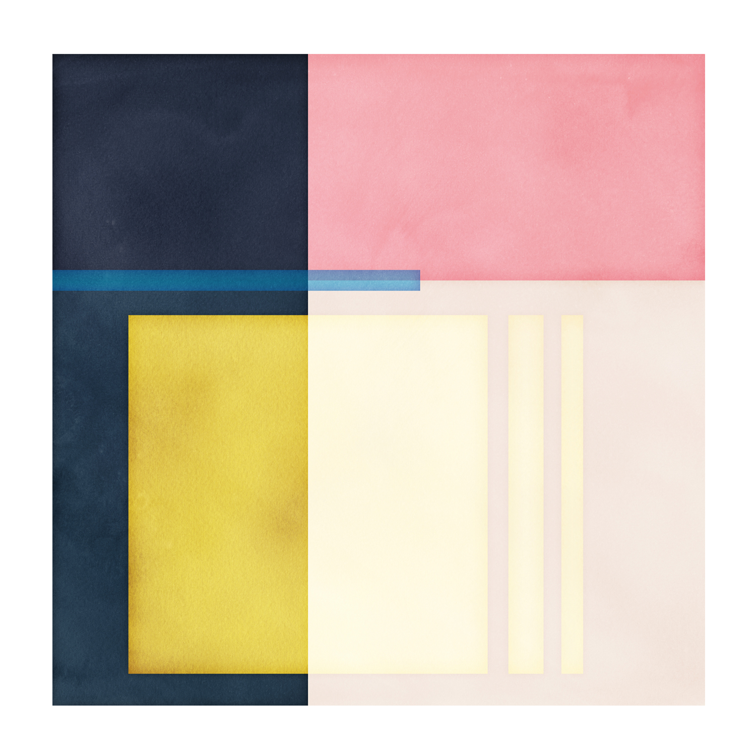 wall-art-print-canvas-poster-framed-Color Block Square, Style A , By Nina Blue-1