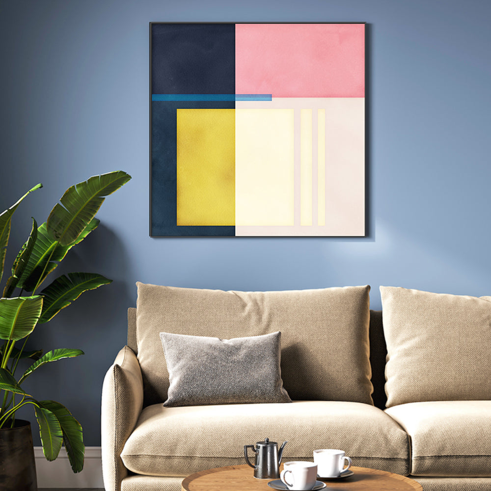 wall-art-print-canvas-poster-framed-Color Block Square, Style A , By Nina Blue-2