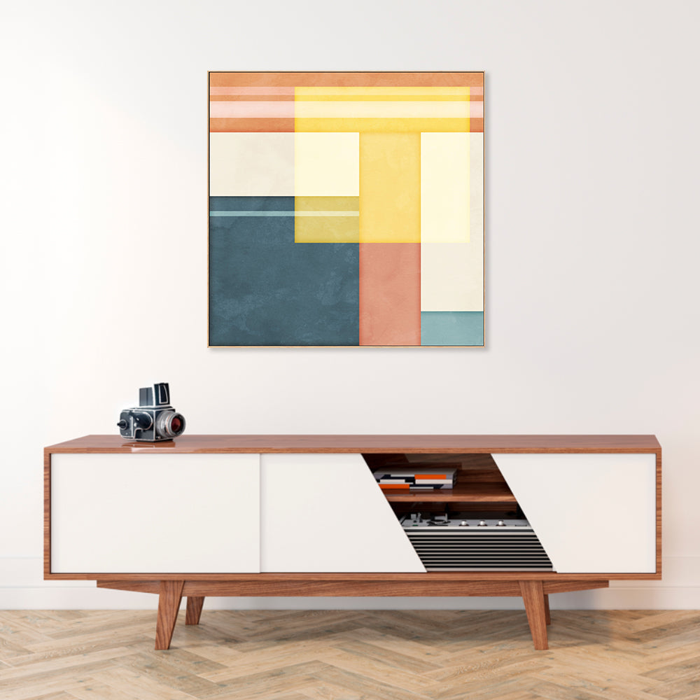 wall-art-print-canvas-poster-framed-Color Block Square, Style C , By Nina Blue-2
