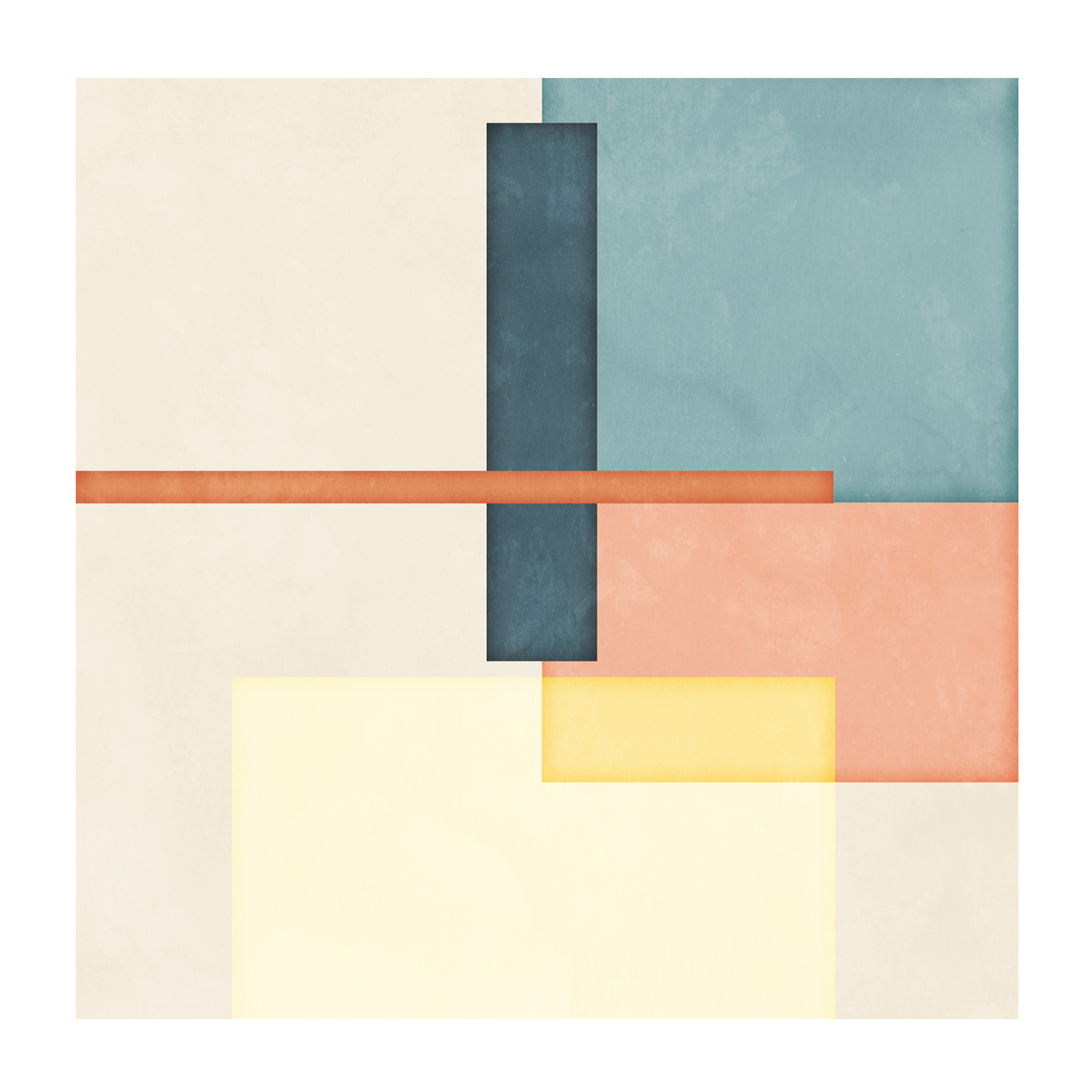 wall-art-print-canvas-poster-framed-Color Block Square, Style D , By Nina Blue-1
