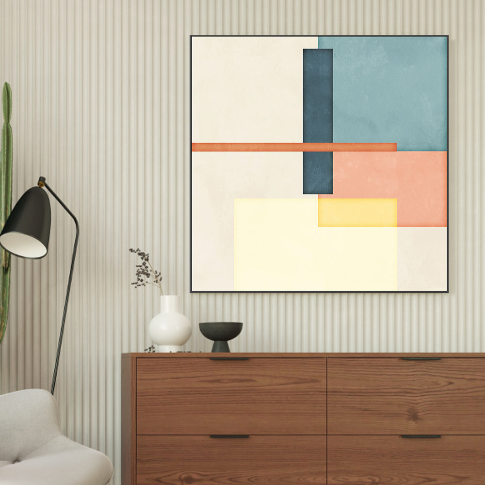 wall-art-print-canvas-poster-framed-Color Block Square, Style D , By Nina Blue-2