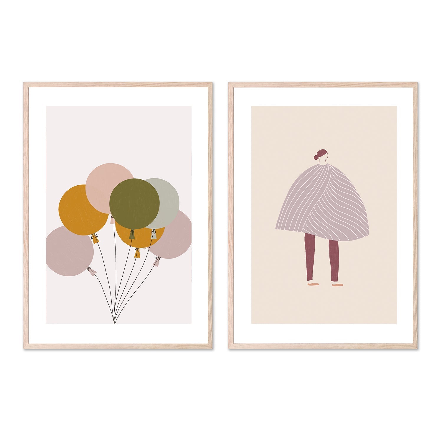 wall-art-print-canvas-poster-framed-Colorful Balloons And The Cape, Set Of 2 , By Menina Lisboa-6