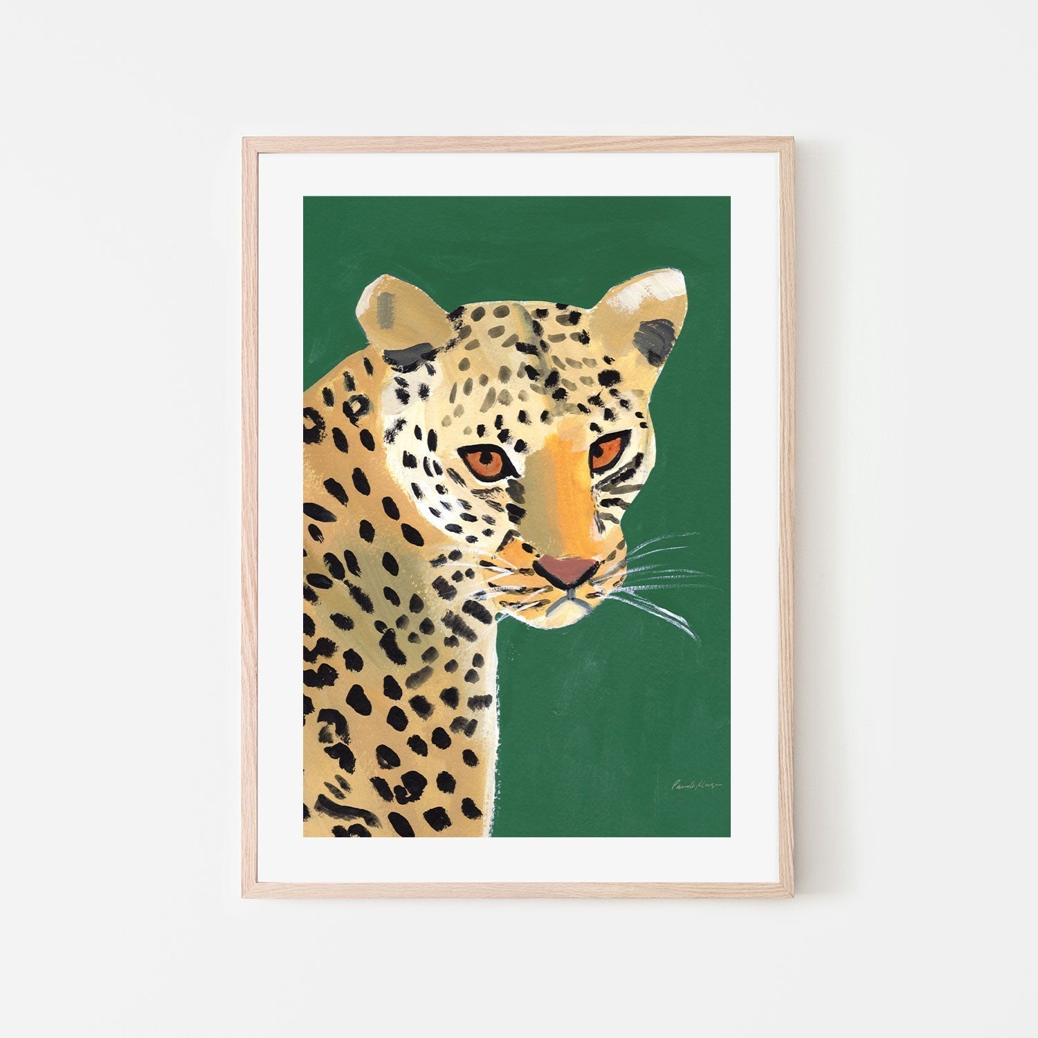 wall-art-print-canvas-poster-framed-Colorful Cheetah on Emerald-by-Pamela Munger-Gioia Wall Art