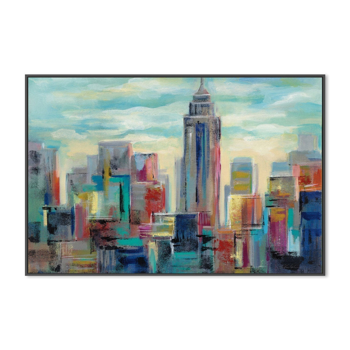 wall-art-print-canvas-poster-framed-Colorful Day in Manhattan-by-Silvia Vassileva-Gioia Wall Art
