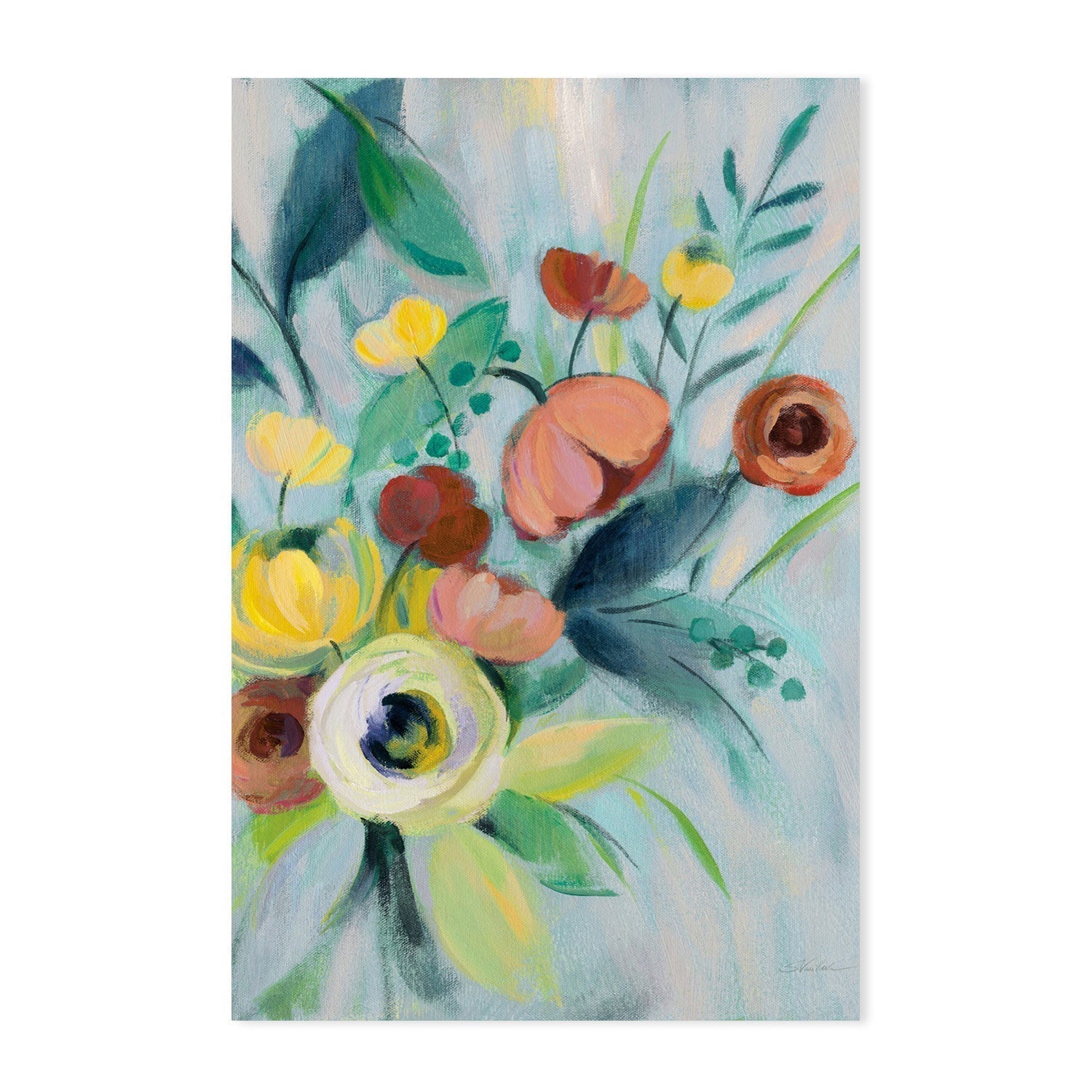wall-art-print-canvas-poster-framed-Colorful Elegant Floral, Style A-by-Silvia Vassileva-Gioia Wall Art