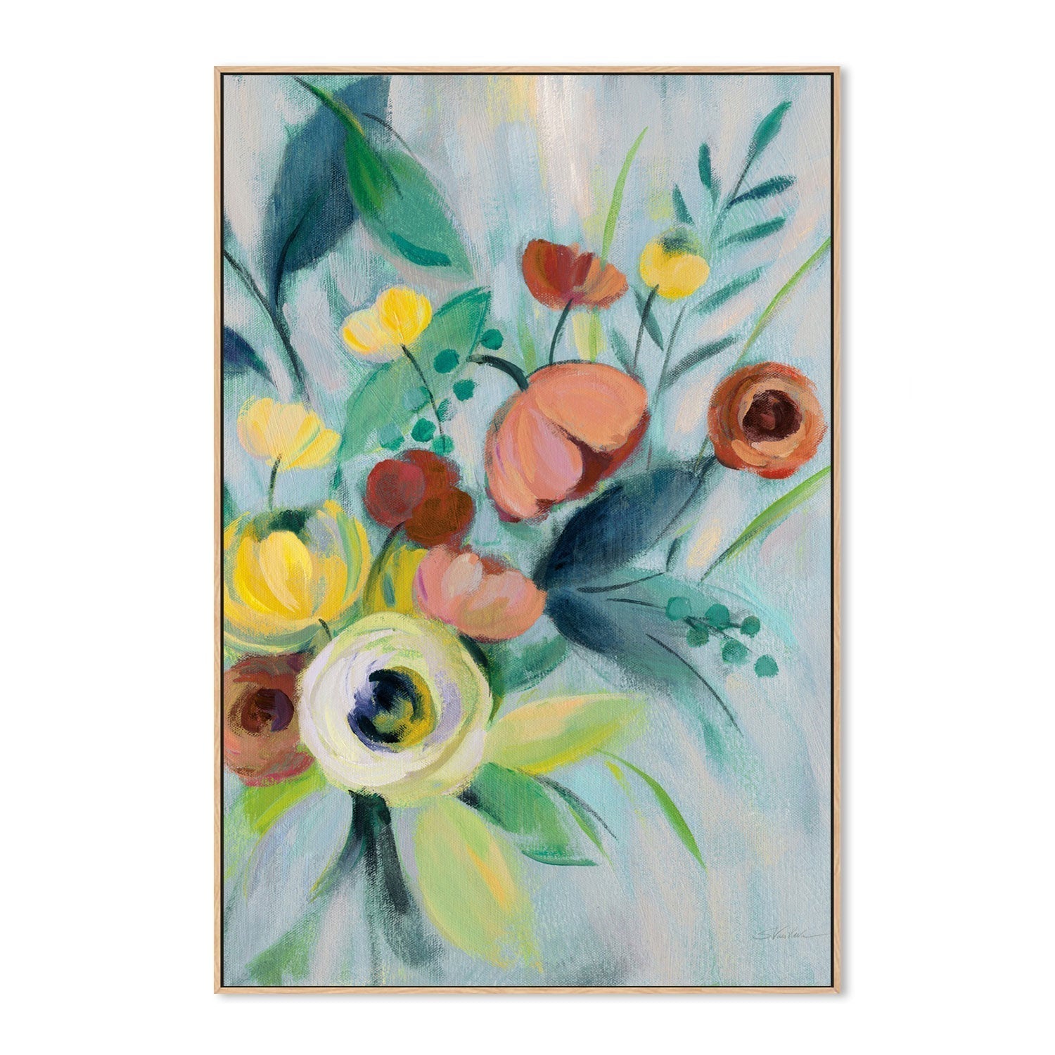 wall-art-print-canvas-poster-framed-Colorful Elegant Floral, Style A-by-Silvia Vassileva-Gioia Wall Art