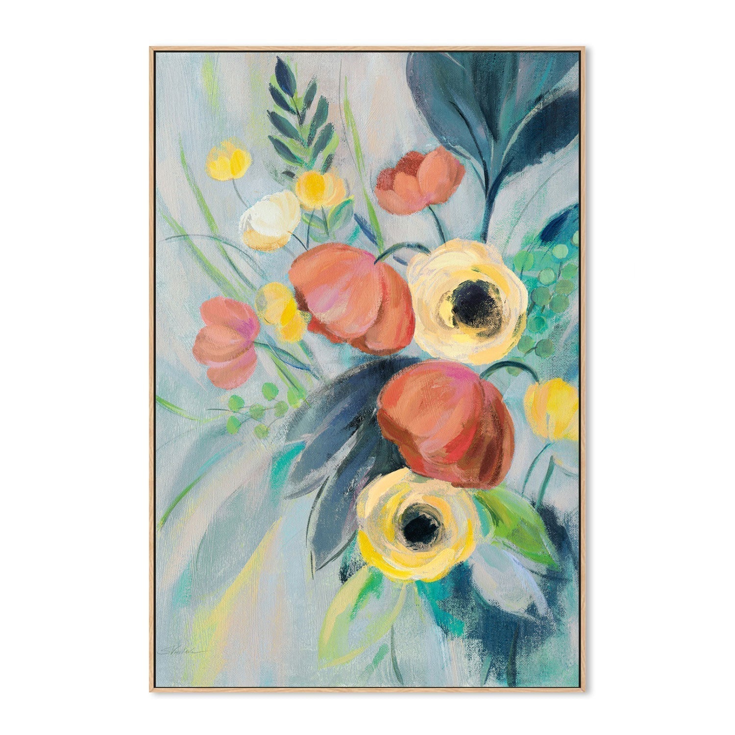 wall-art-print-canvas-poster-framed-Colorful Elegant Floral, Style B-by-Silvia Vassileva-Gioia Wall Art