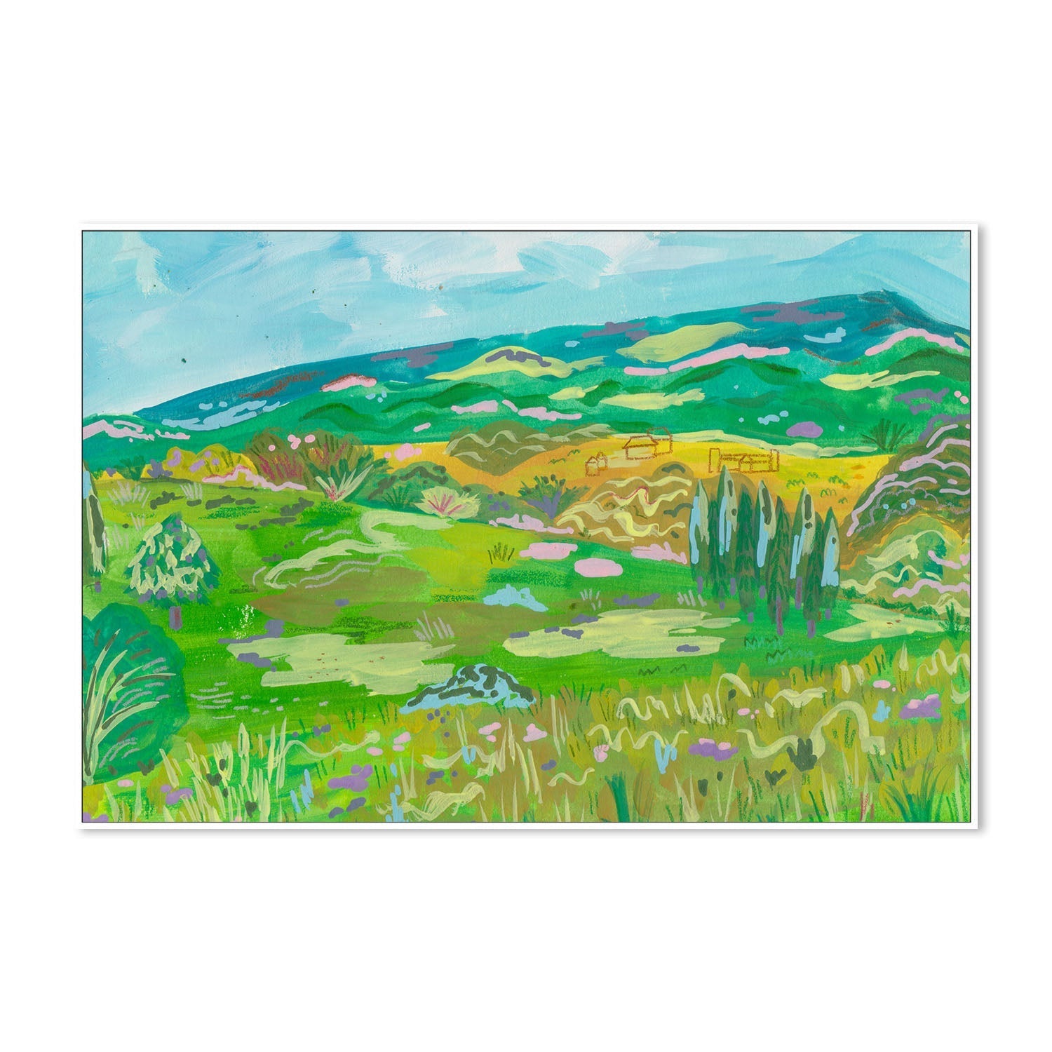 wall-art-print-canvas-poster-framed-Colorful Hills And Mountain , By Kartika Paramita-4