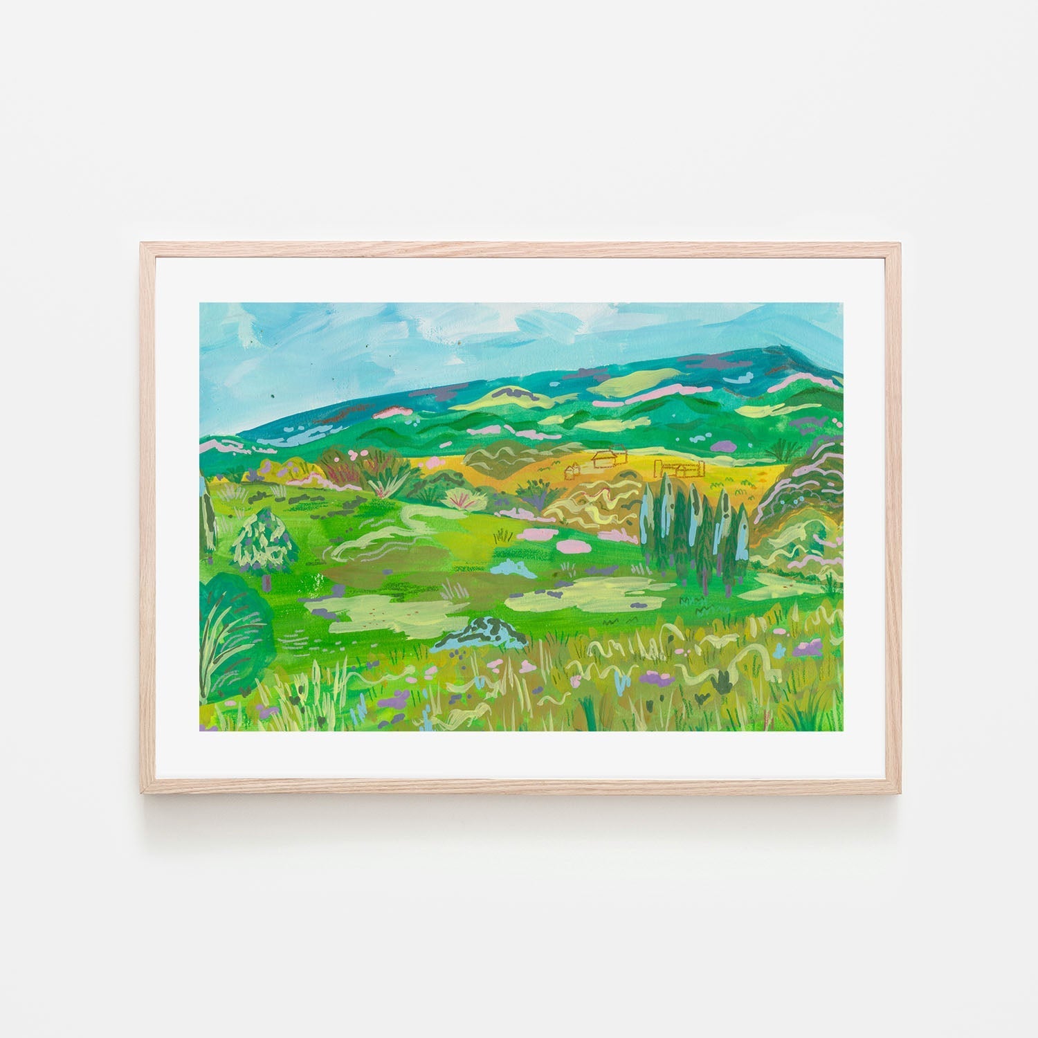 wall-art-print-canvas-poster-framed-Colorful Hills And Mountain , By Kartika Paramita-5