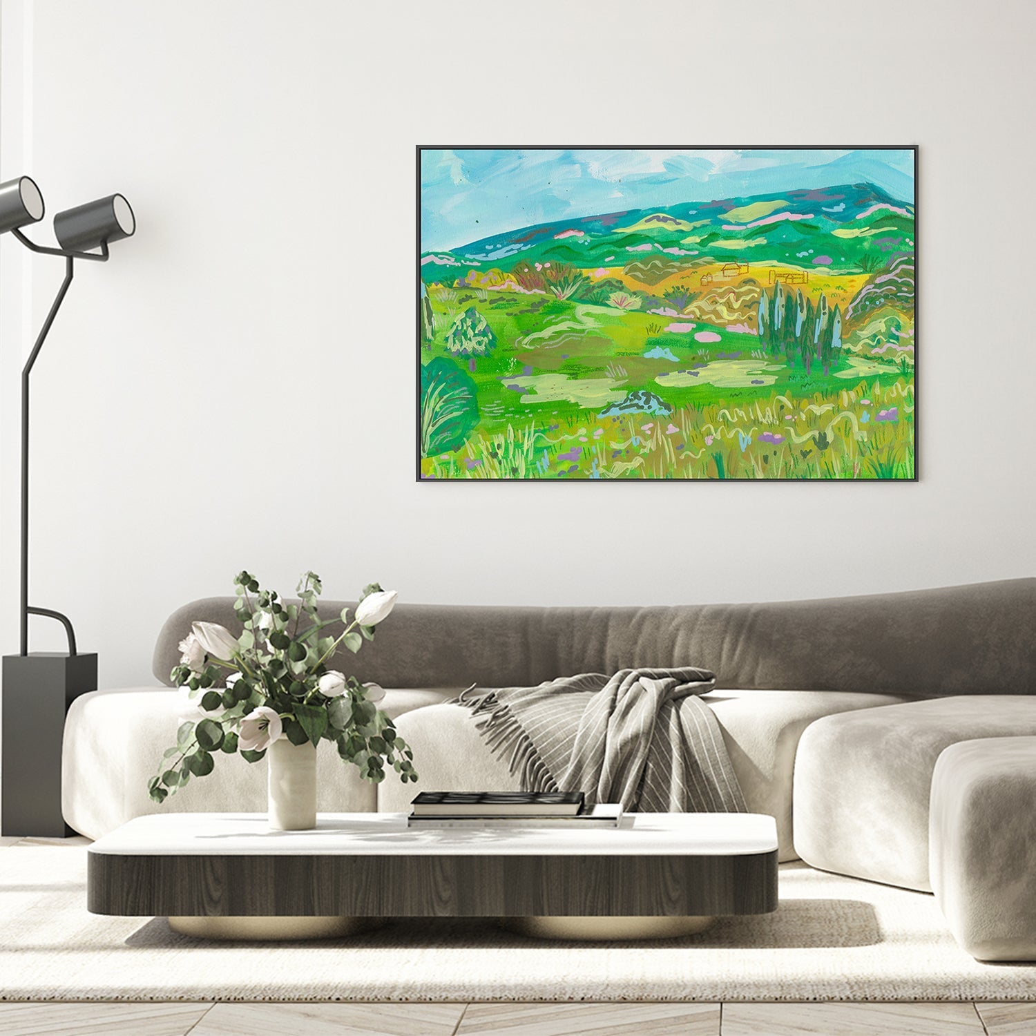 wall-art-print-canvas-poster-framed-Colorful Hills And Mountain , By Kartika Paramita-7
