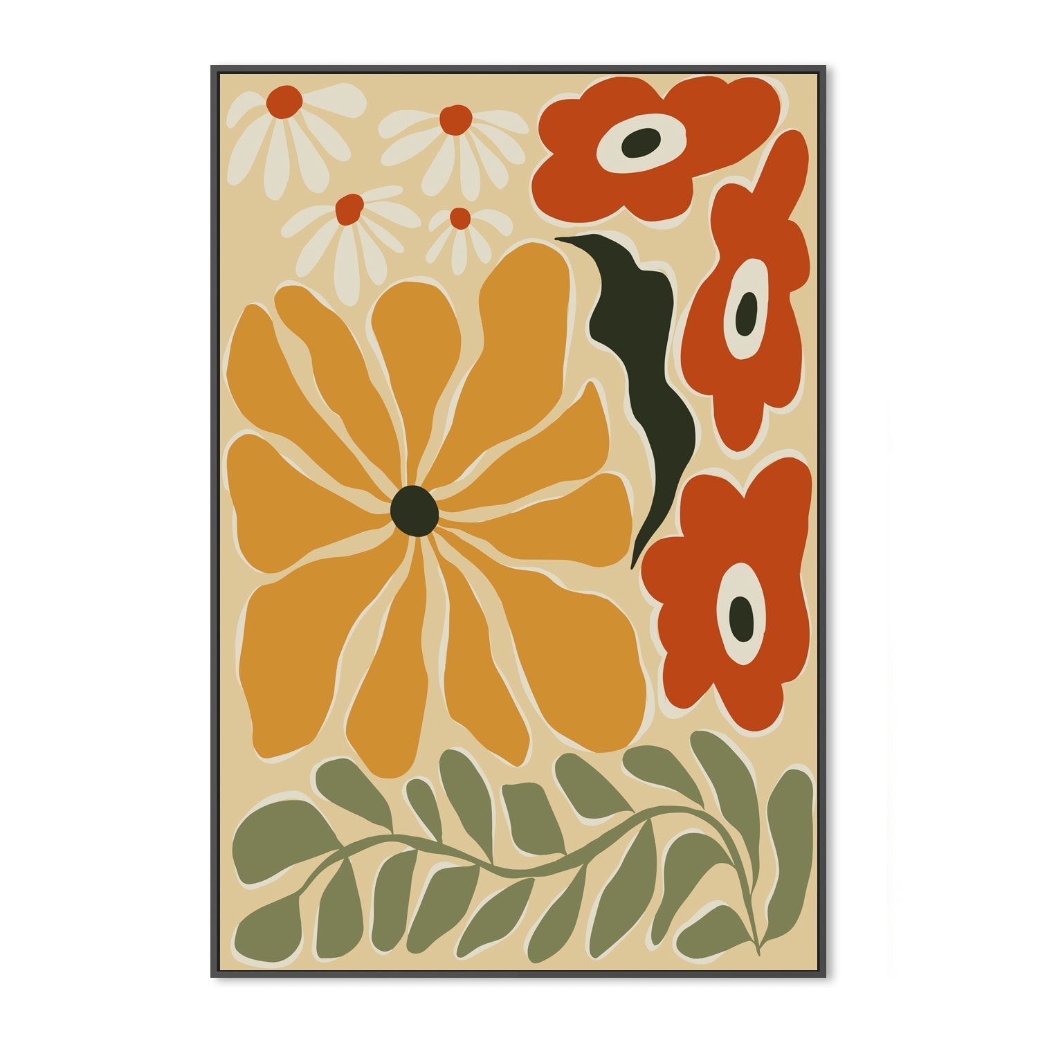 wall-art-print-canvas-poster-framed-Colorful Mid century , By Miho Art Studio-3