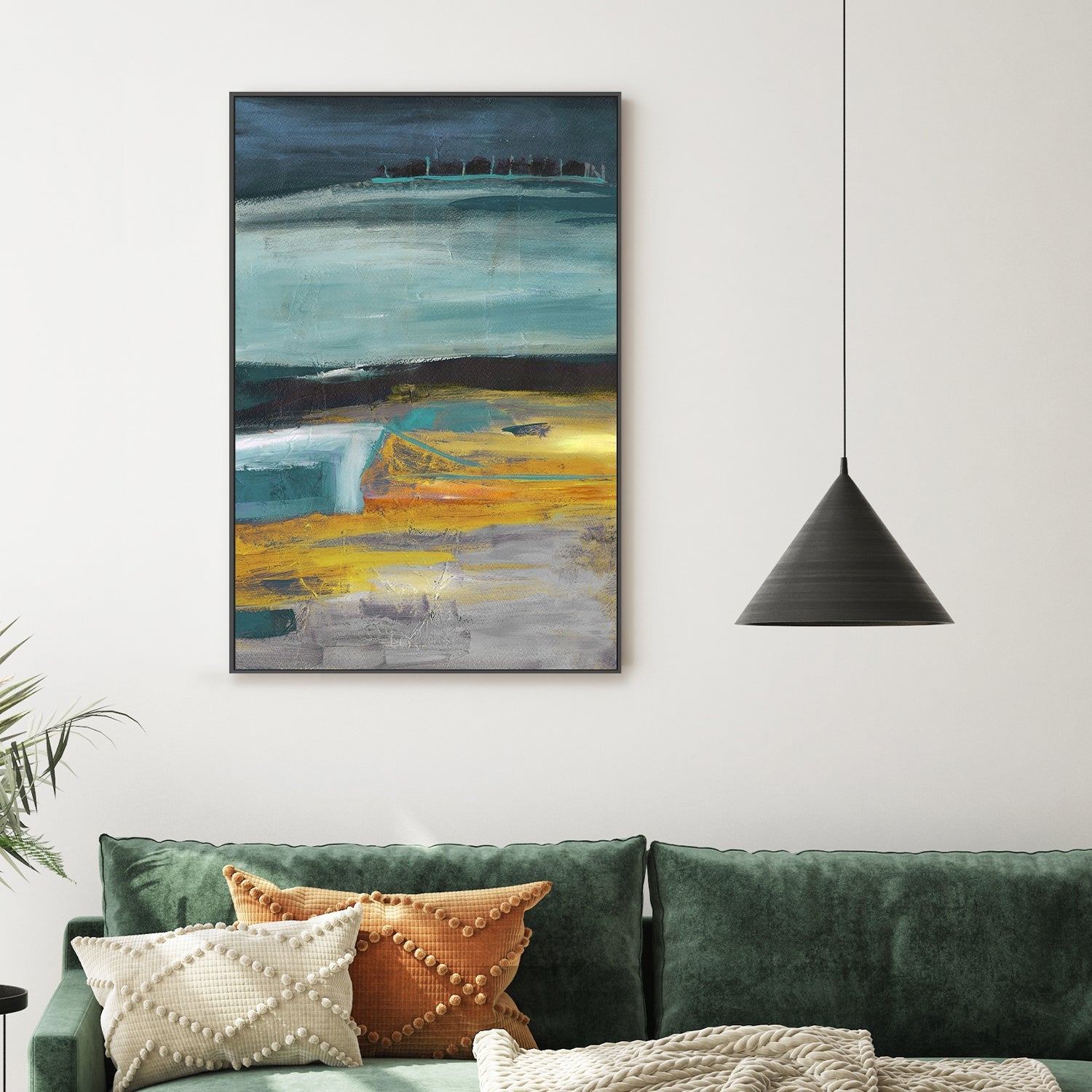 wall-art-print-canvas-poster-framed-Colour Block In Blue Green , By Linda Todd Buikema-2