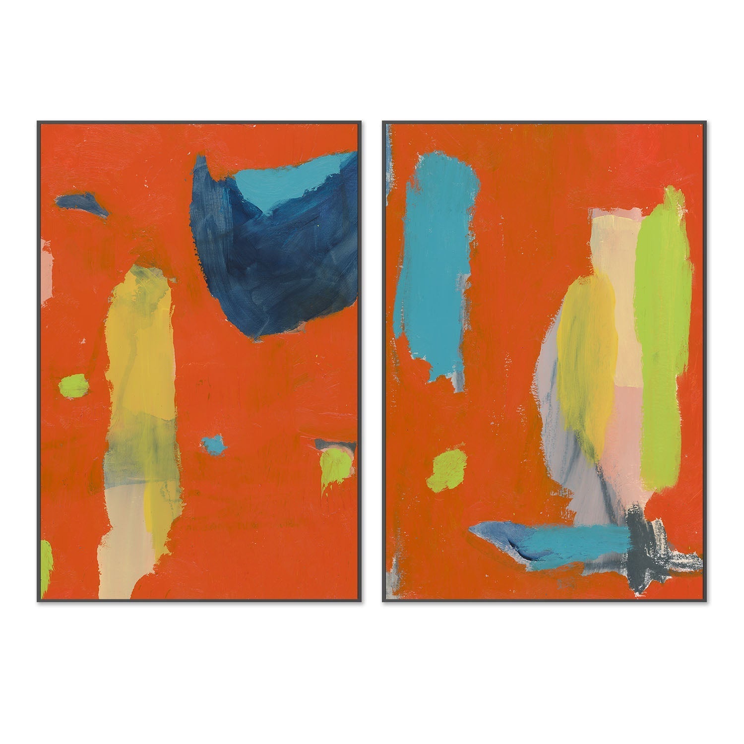 wall-art-print-canvas-poster-framed-Colour Block, Style A & B, Set Of 2 , By Aubrey-3