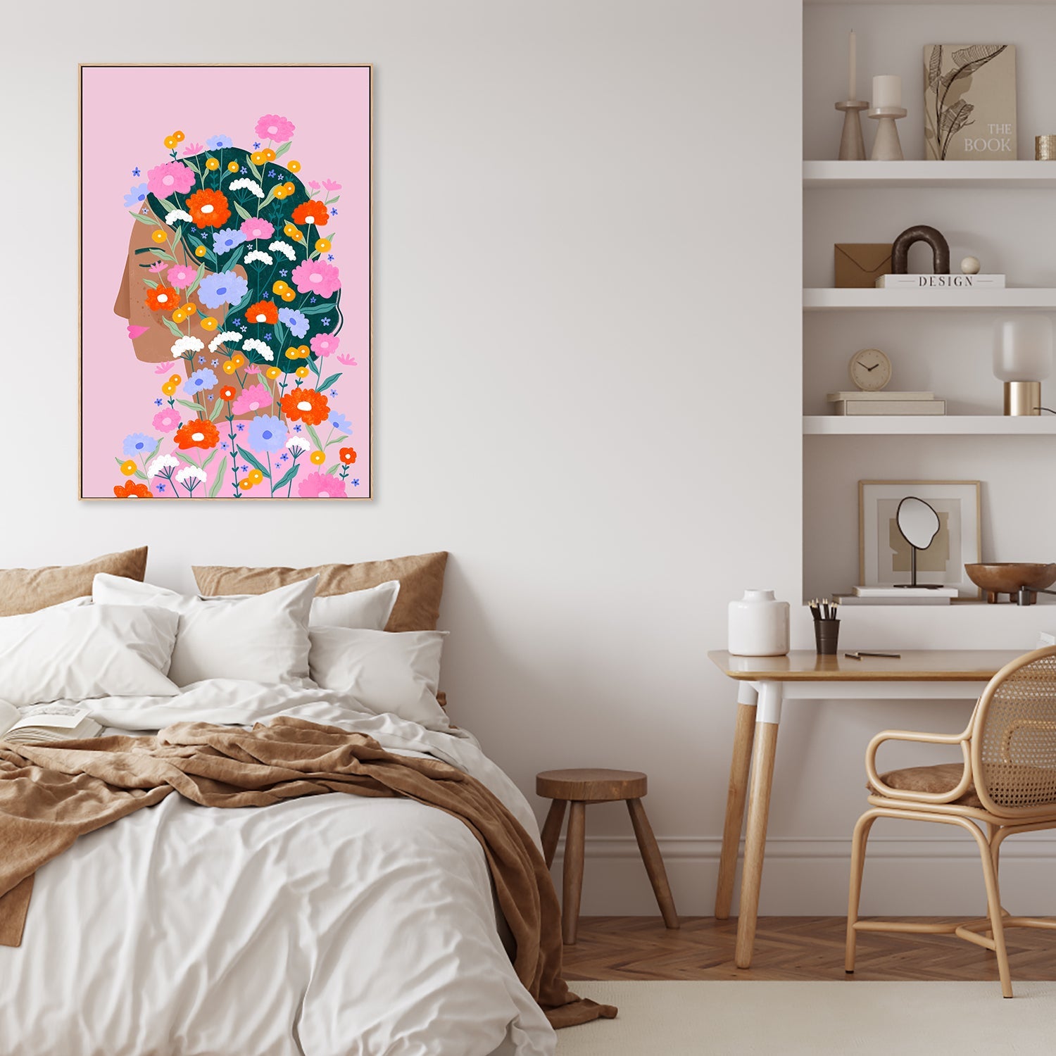 wall-art-print-canvas-poster-framed-Colourful Flower Lady-7