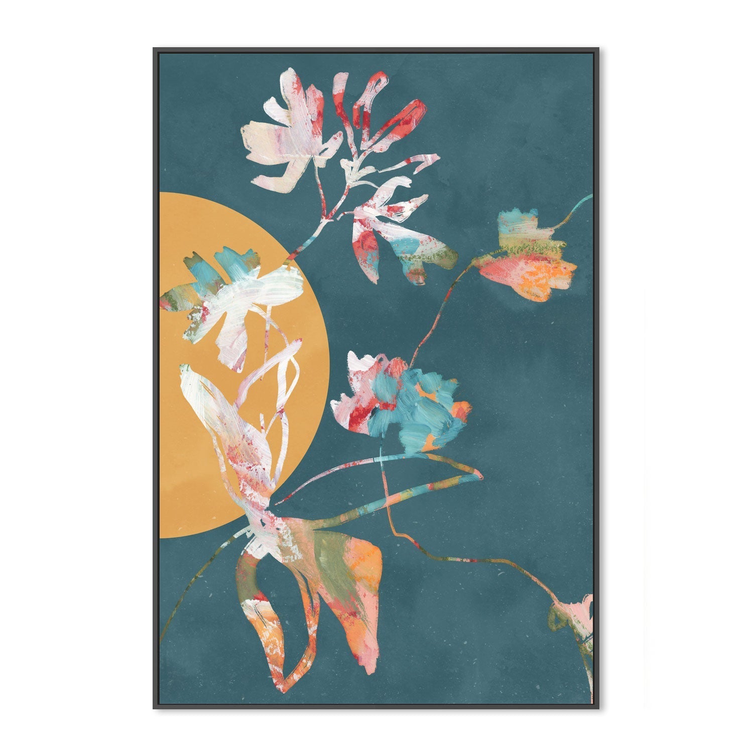wall-art-print-canvas-poster-framed-Colourful Geometric Botanical, Style A , By Nina Blue-3