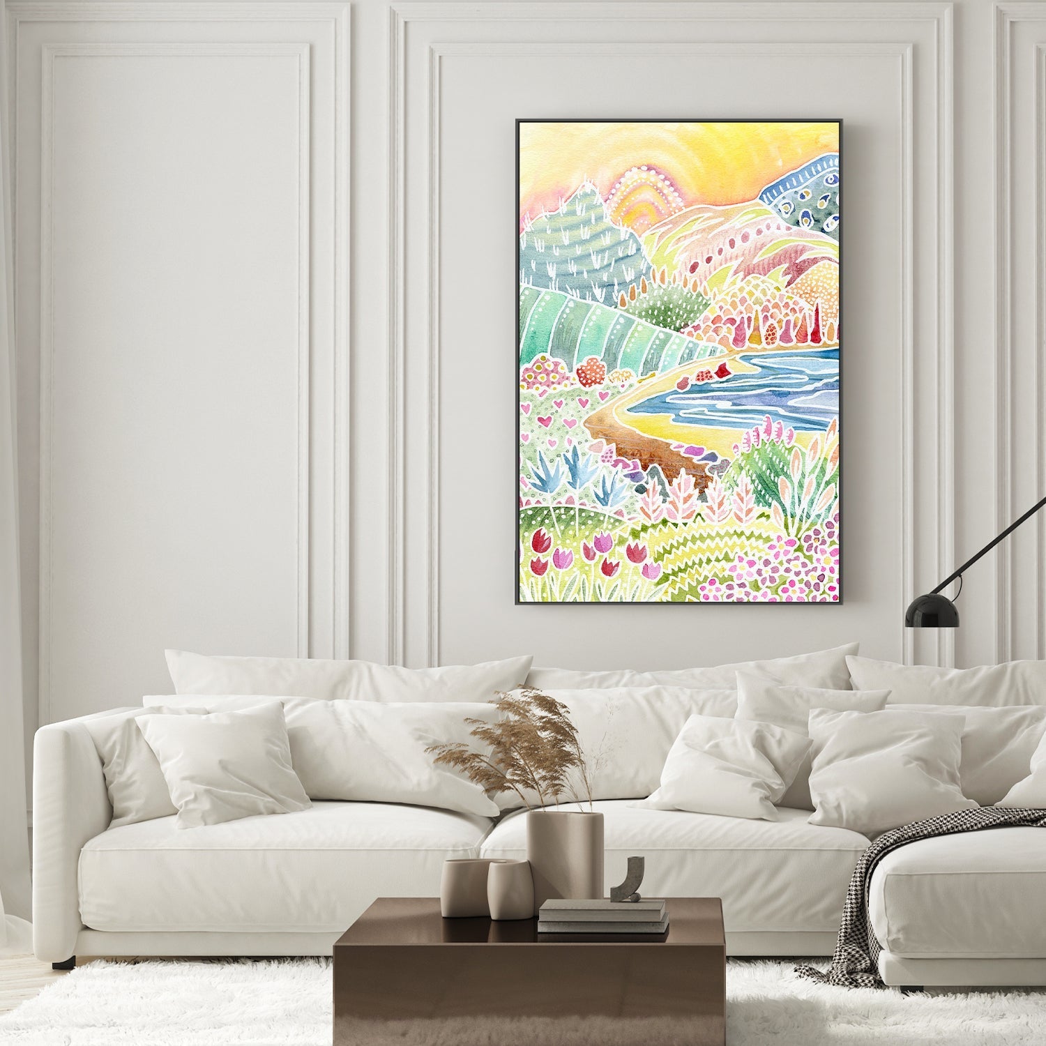 wall-art-print-canvas-poster-framed-Colourful Landscape, Style A , By Jessie Mitchelson-2
