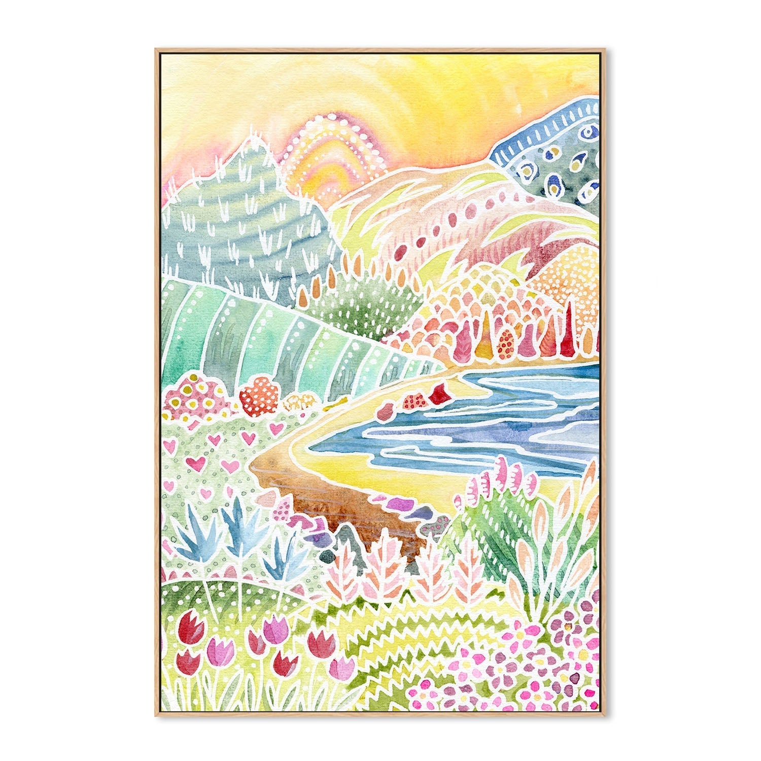wall-art-print-canvas-poster-framed-Colourful Landscape, Style A , By Jessie Mitchelson-4