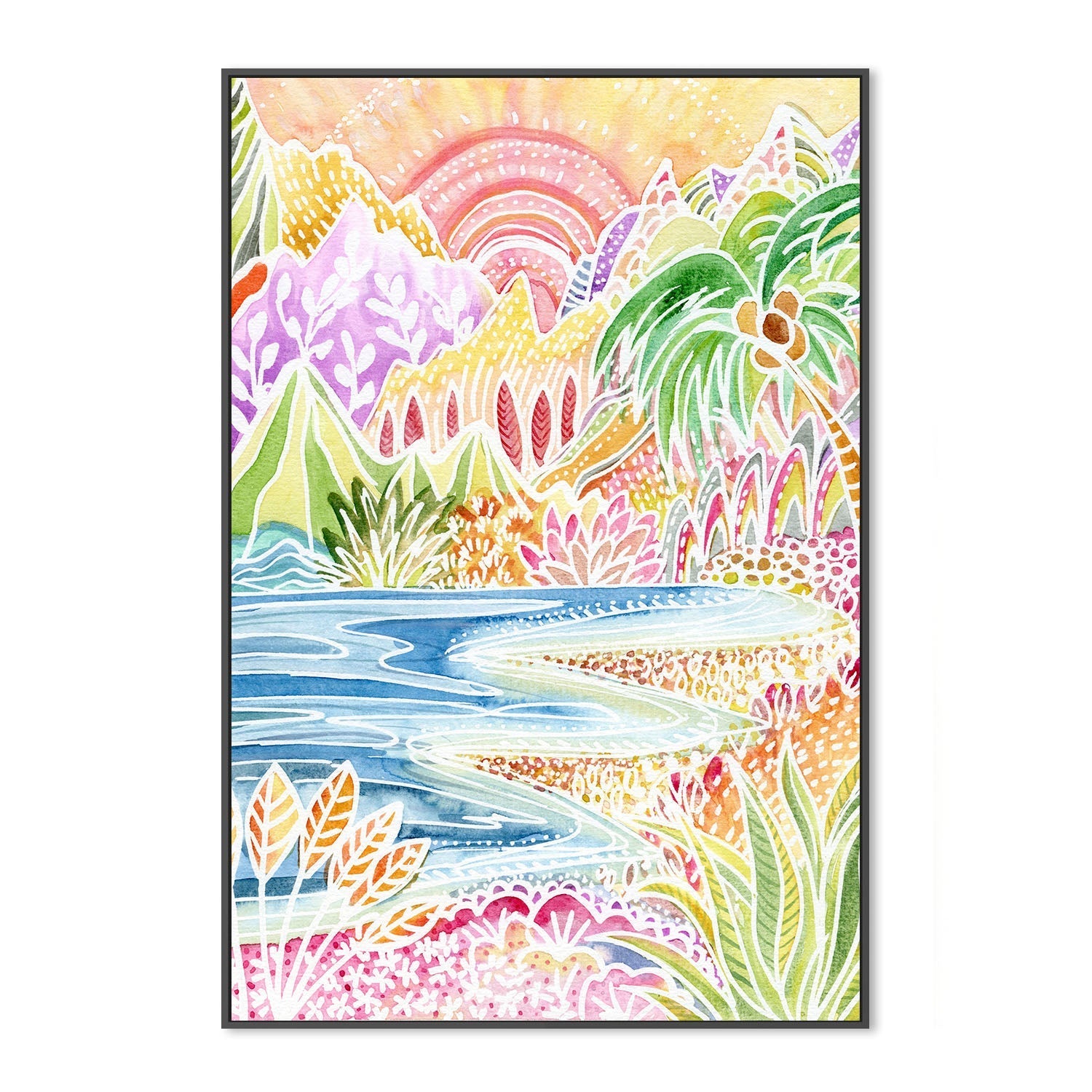 wall-art-print-canvas-poster-framed-Colourful Landscape, Style B , By Jessie Mitchelson-3