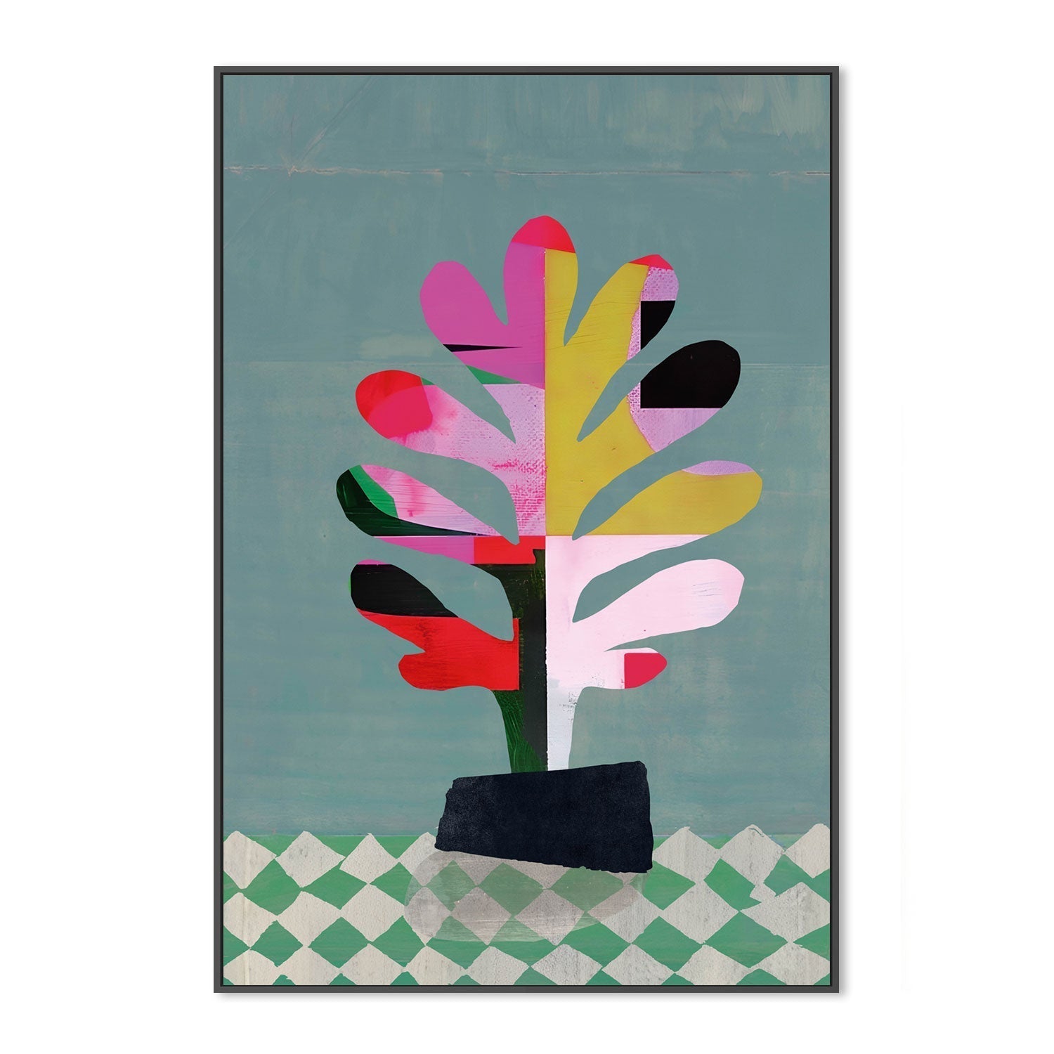 wall-art-print-canvas-poster-framed-Colourful Plant , By Rogério Arruda-GIOIA-WALL-ART