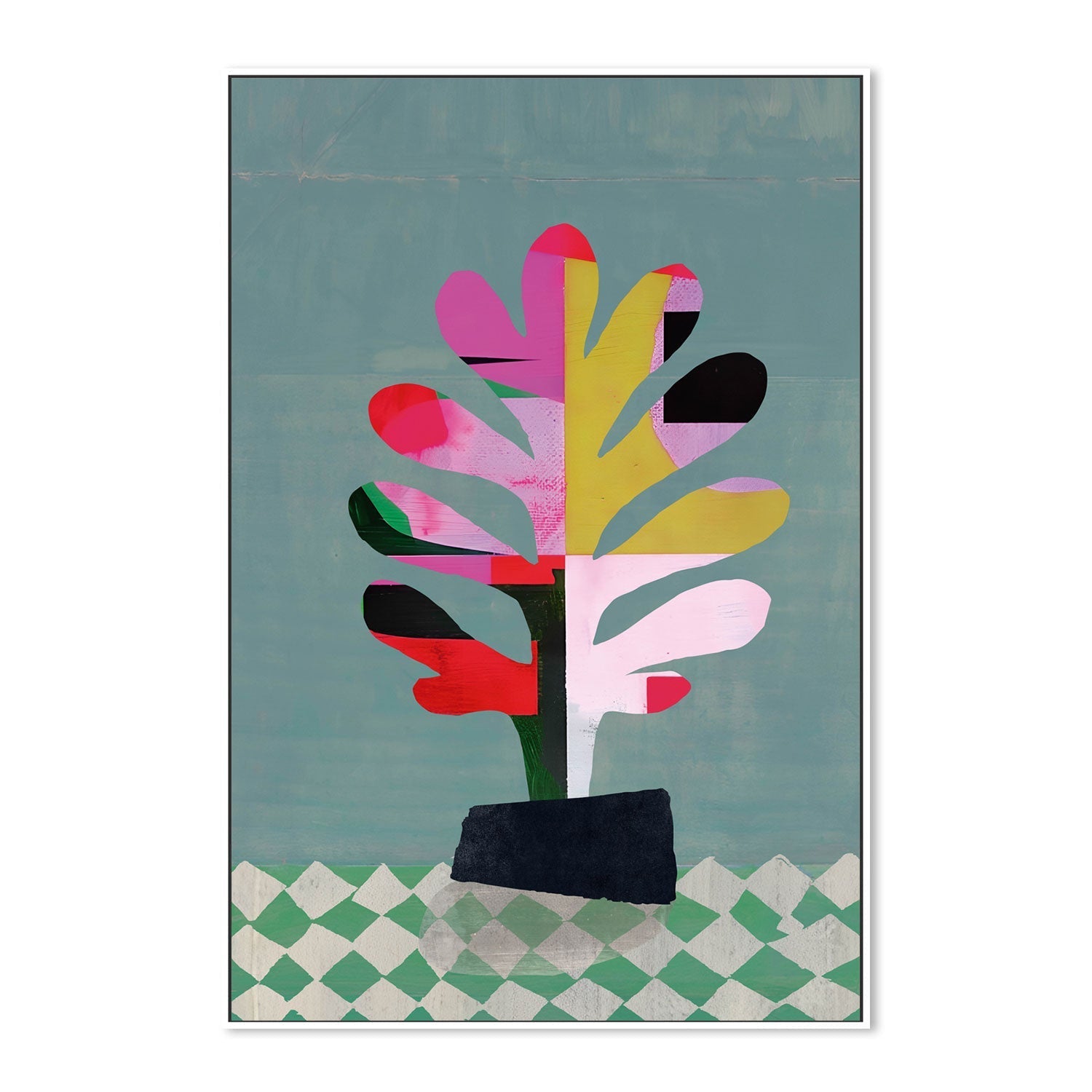 wall-art-print-canvas-poster-framed-Colourful Plant , By Rogério Arruda-GIOIA-WALL-ART