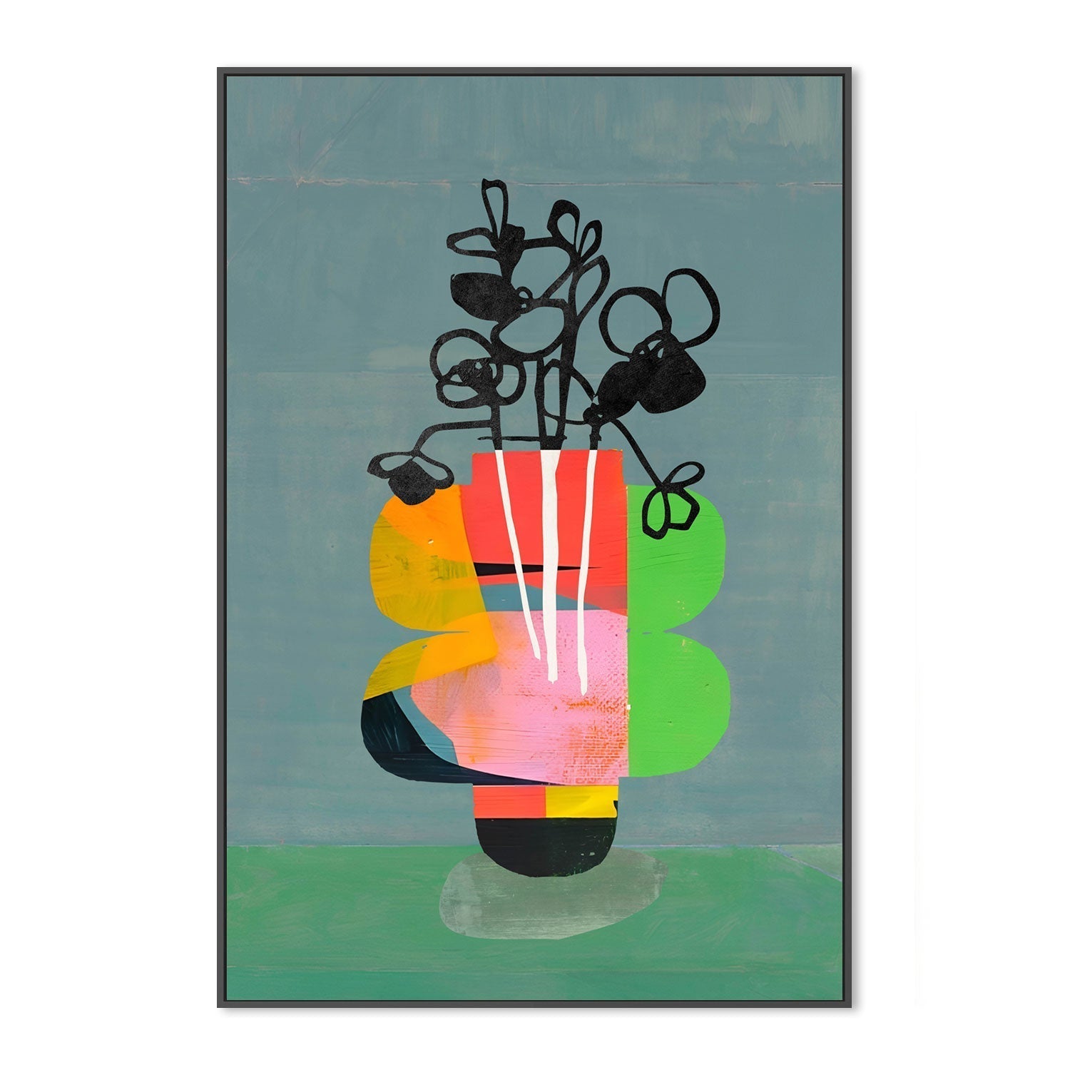 wall-art-print-canvas-poster-framed-Colourful Vase , By Rogério Arruda-GIOIA-WALL-ART