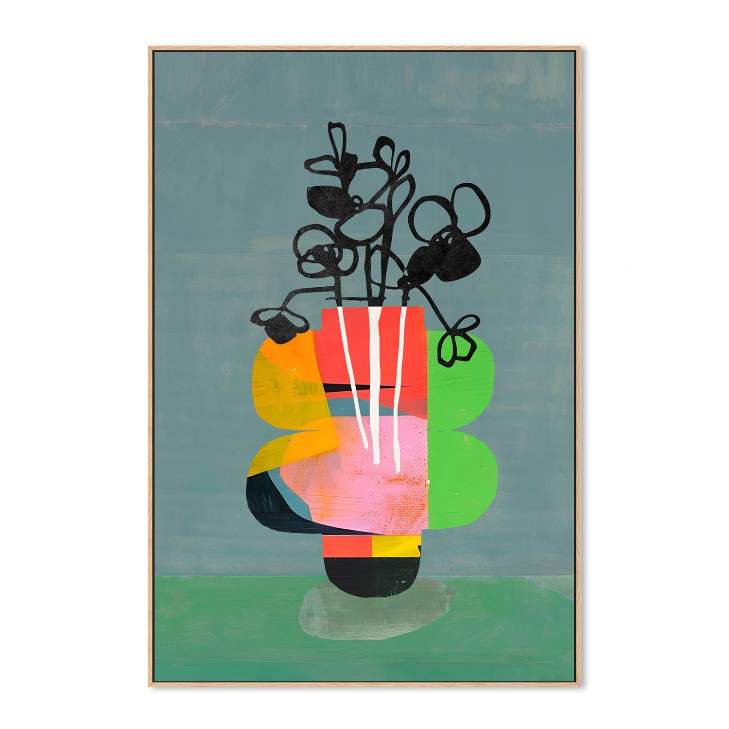 wall-art-print-canvas-poster-framed-Colourful Vase , By Rogério Arruda-GIOIA-WALL-ART