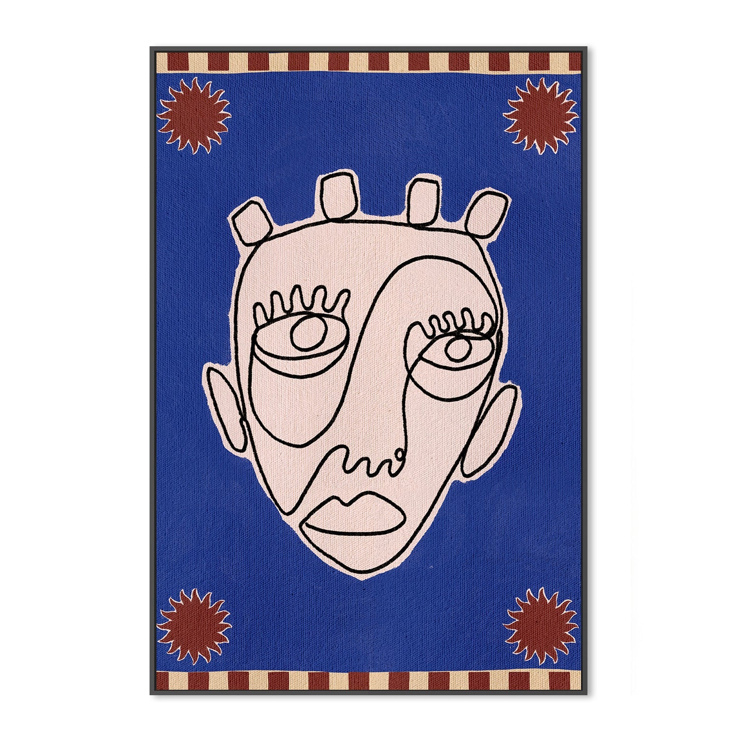 wall-art-print-canvas-poster-framed-Contours in Blue-3