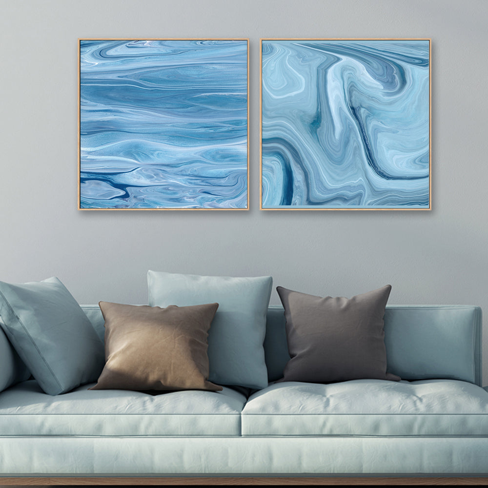 wall-art-print-canvas-poster-framed-Cool Blue , Style A & B, Set Of 2, By Cathy Anderson , By Cathy Anderson-2