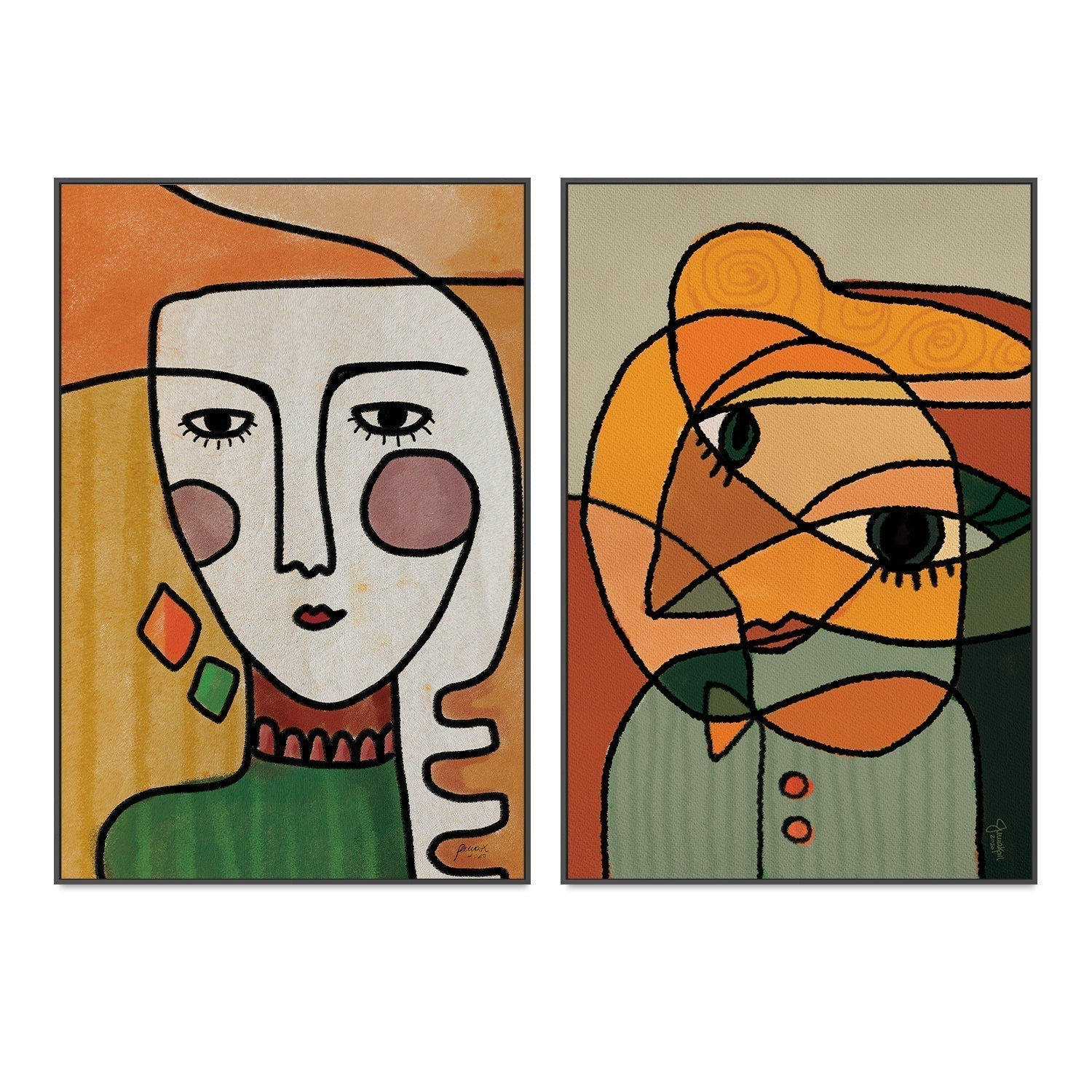 wall-art-print-canvas-poster-framed-Coppelia, Modern Charles, Set Of 2-by-Junia Kall-Gioia Wall Art