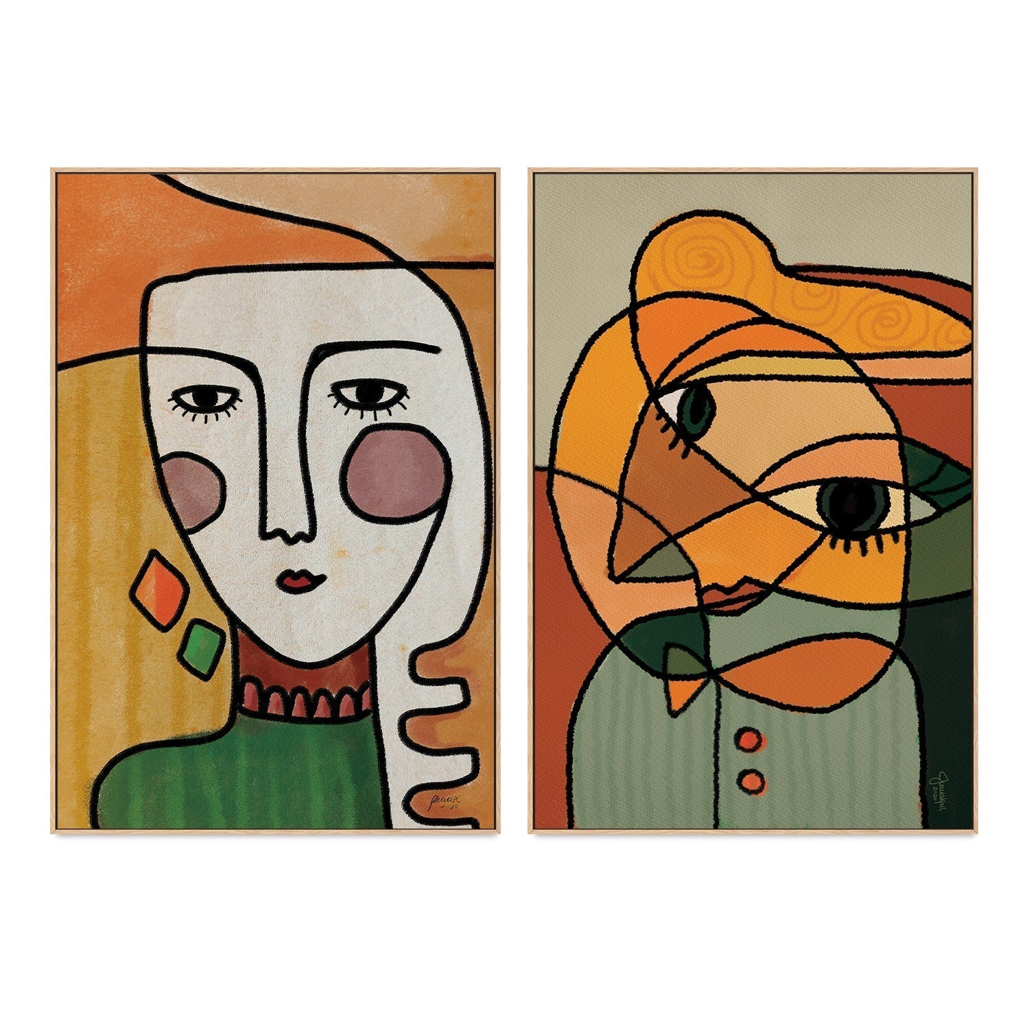 wall-art-print-canvas-poster-framed-Coppelia, Modern Charles, Set Of 2-by-Junia Kall-Gioia Wall Art