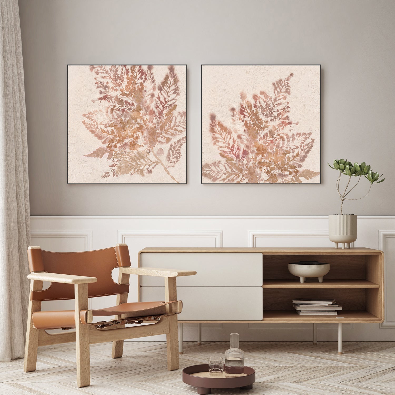 wall-art-print-canvas-poster-framed-Coral Fern, Style A & B, Set Of 2 , By Alex Black-7