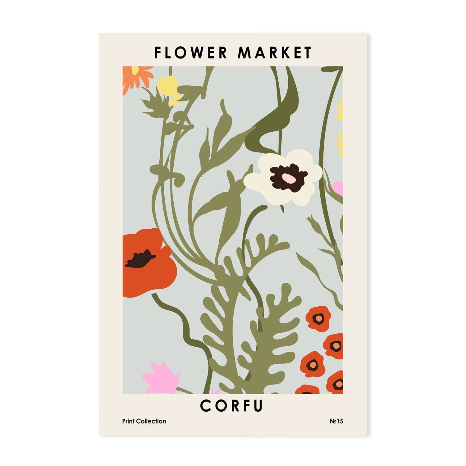 wall-art-print-canvas-poster-framed-Corfu Flower Market-GIOIA-WALL-ART