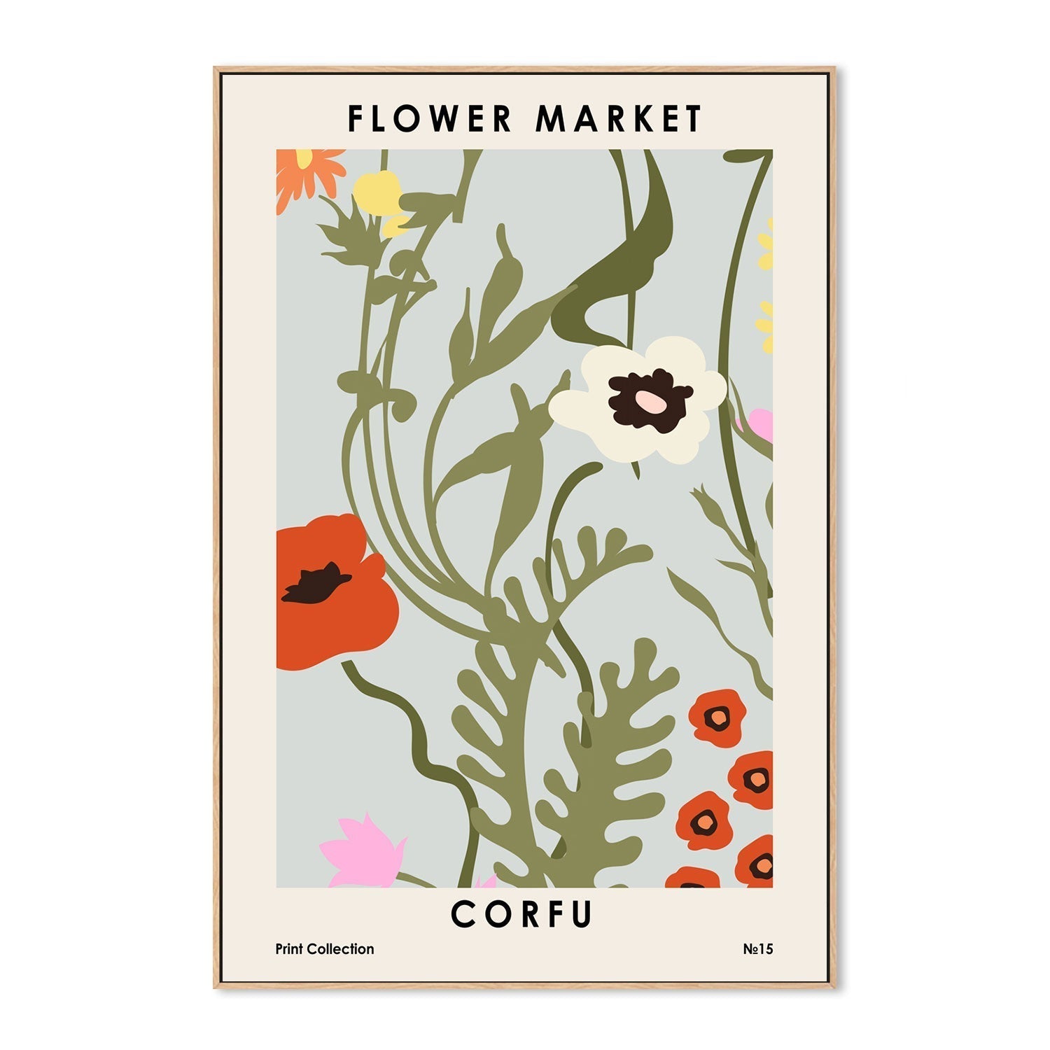wall-art-print-canvas-poster-framed-Corfu Flower Market-GIOIA-WALL-ART