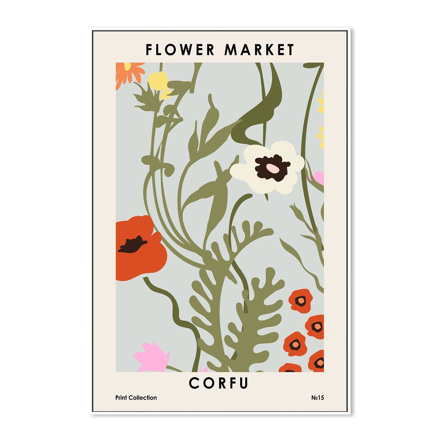 wall-art-print-canvas-poster-framed-Corfu Flower Market-GIOIA-WALL-ART