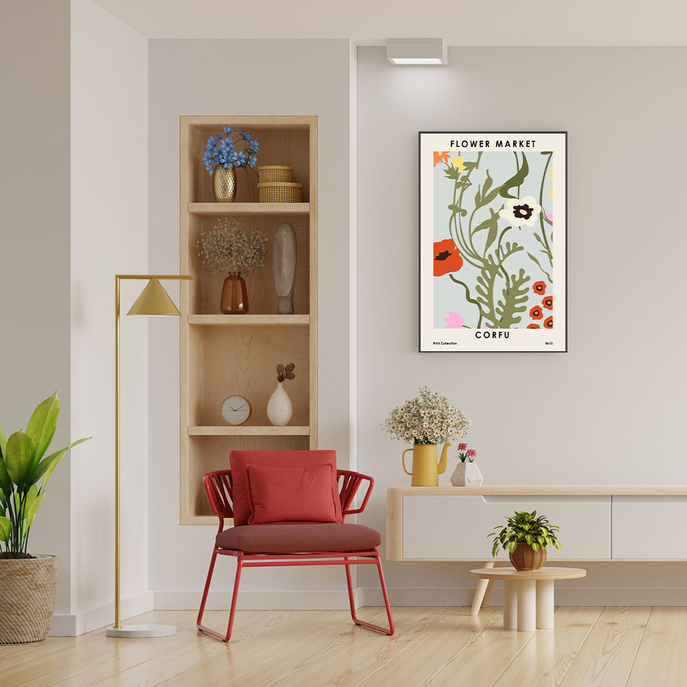 wall-art-print-canvas-poster-framed-Corfu Flower Market-GIOIA-WALL-ART