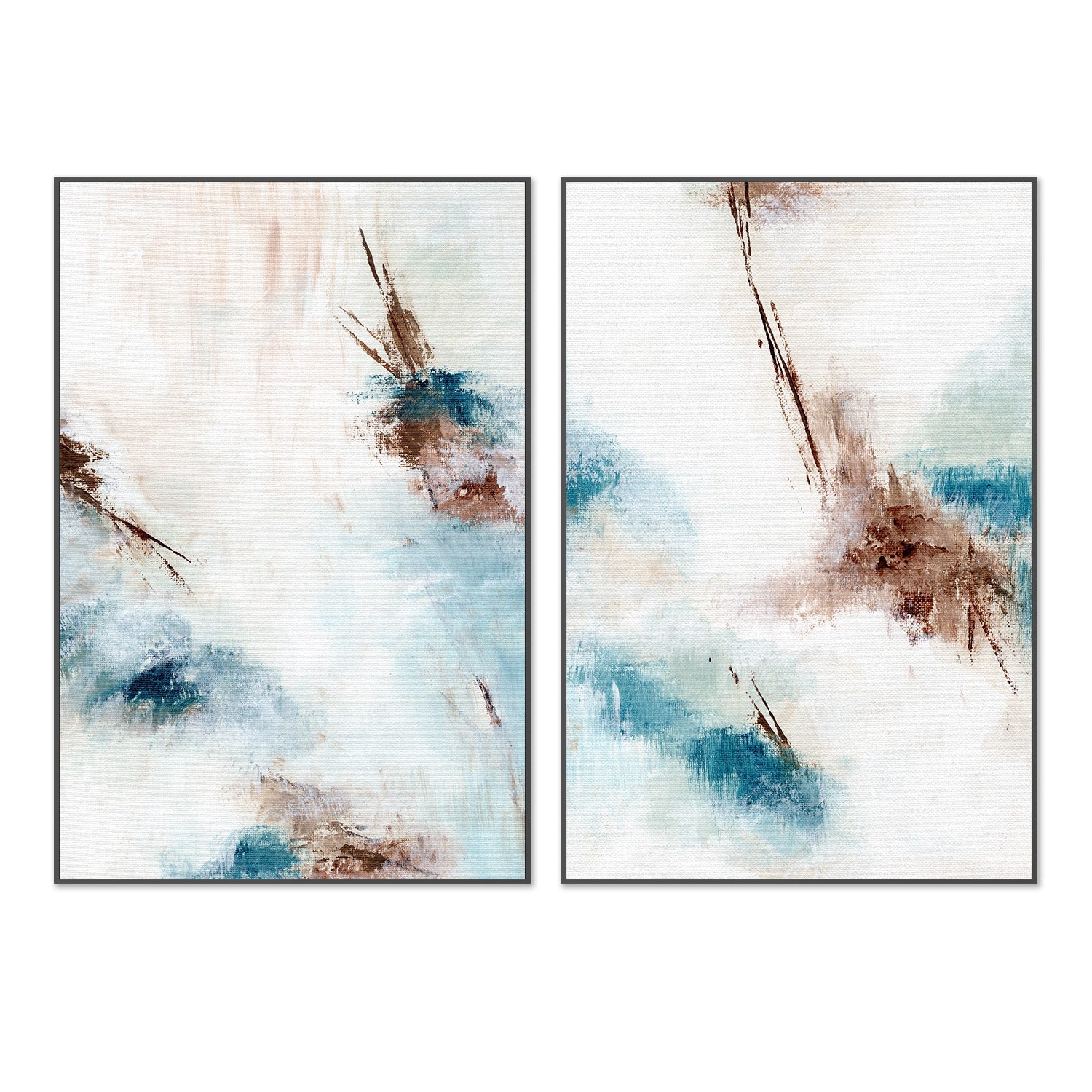 wall-art-print-canvas-poster-framed-Cosmic Abstract, Style A & B, Set Of 2 , By Nikita Jariwala-3