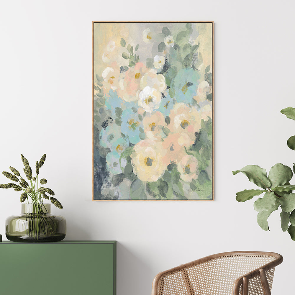 wall-art-print-canvas-poster-framed-Cottage Blue Floral, Style A , By Silvia Vassileva-GIOIA-WALL-ART