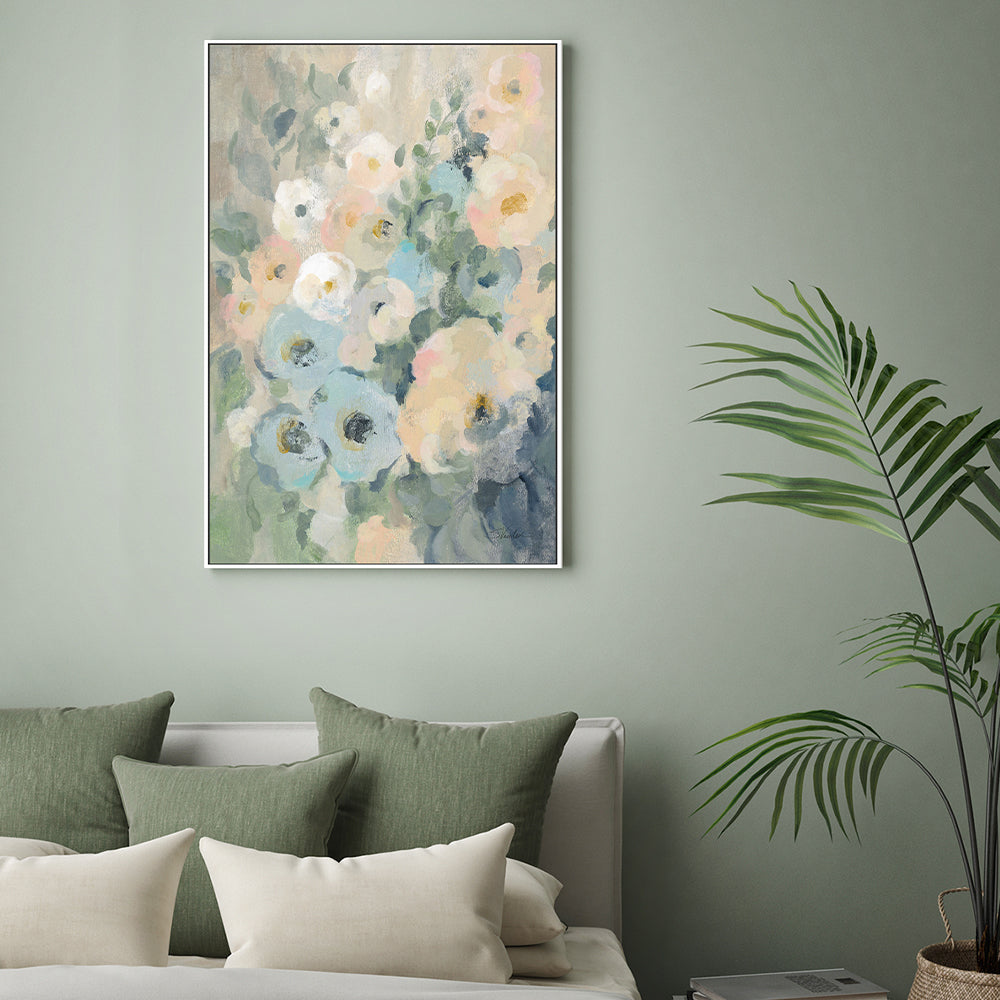 wall-art-print-canvas-poster-framed-Cottage Blue Floral, Style B , By Silvia Vassileva-GIOIA-WALL-ART