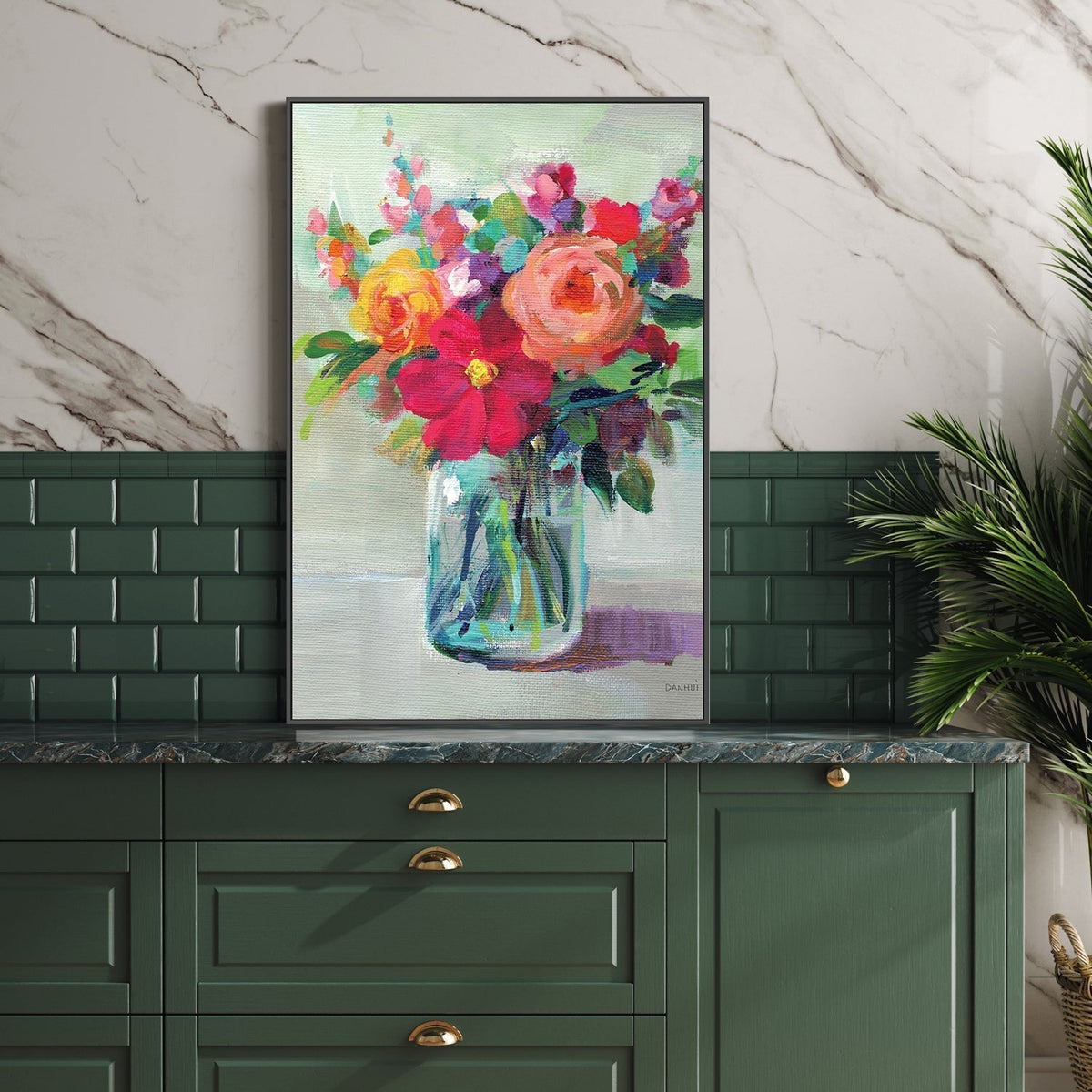 wall-art-print-canvas-poster-framed-Cottage Garden Bouquet, Style A-by-Danhui Nai-Gioia Wall Art