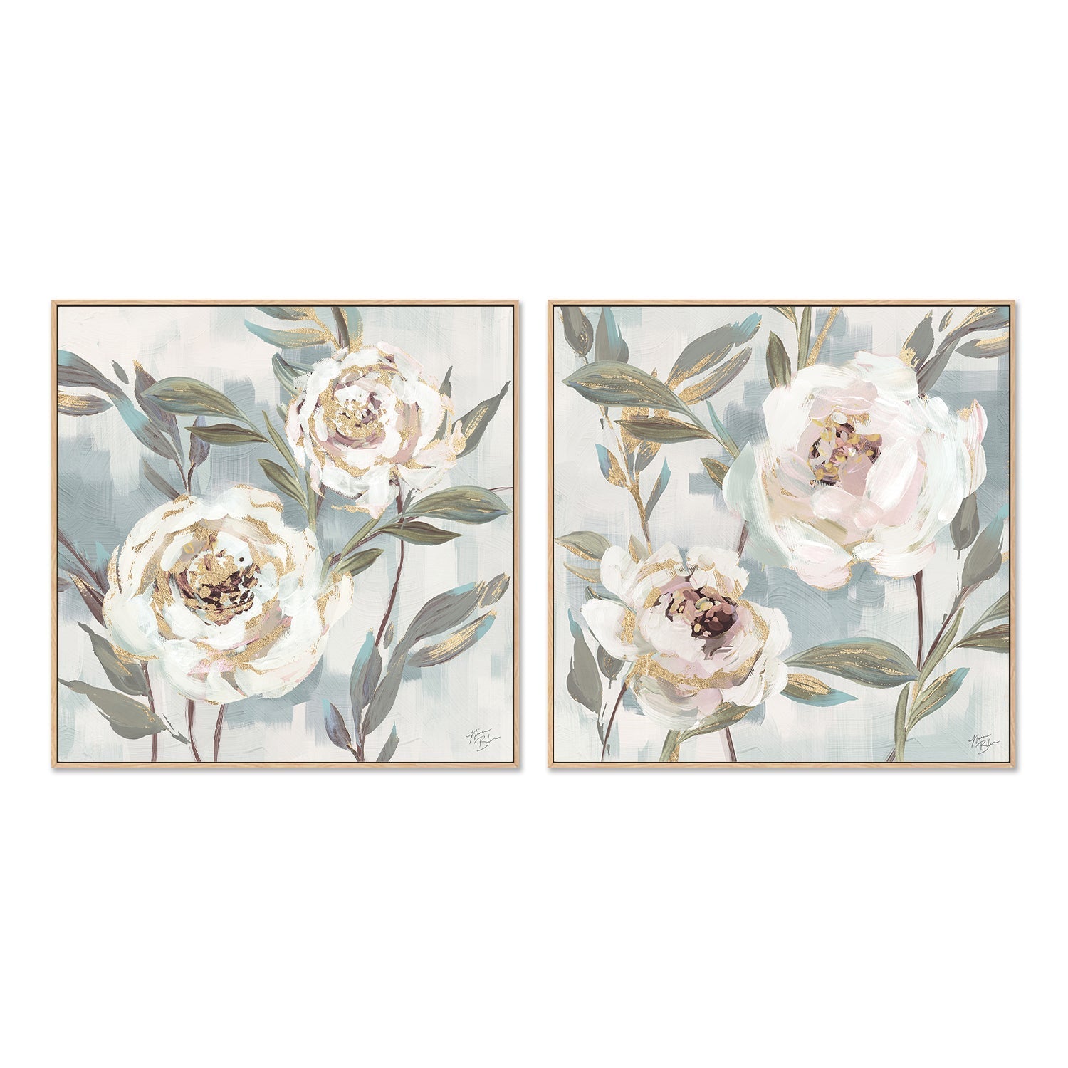 wall-art-print-canvas-poster-framed-Country Blossoms, Style A & B, Set of 2 , By Nina Blue-4