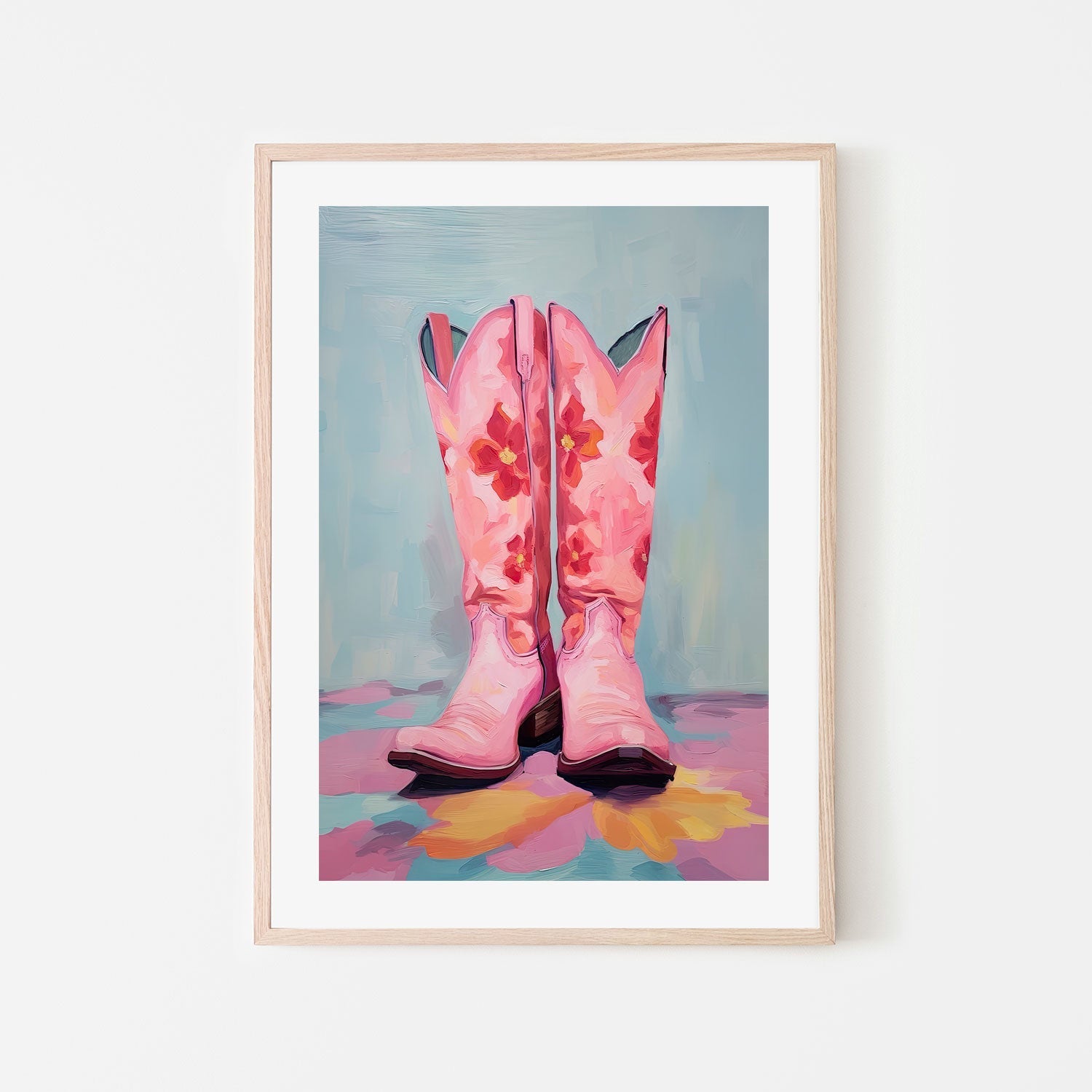 wall-art-print-canvas-poster-framed-Cowgirl's Pink Boots , By Lady Hana-6