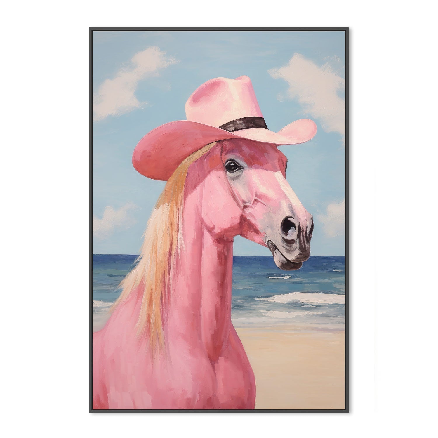 wall-art-print-canvas-poster-framed-Cowgirl's Pink Horse , By Lady Hana-3