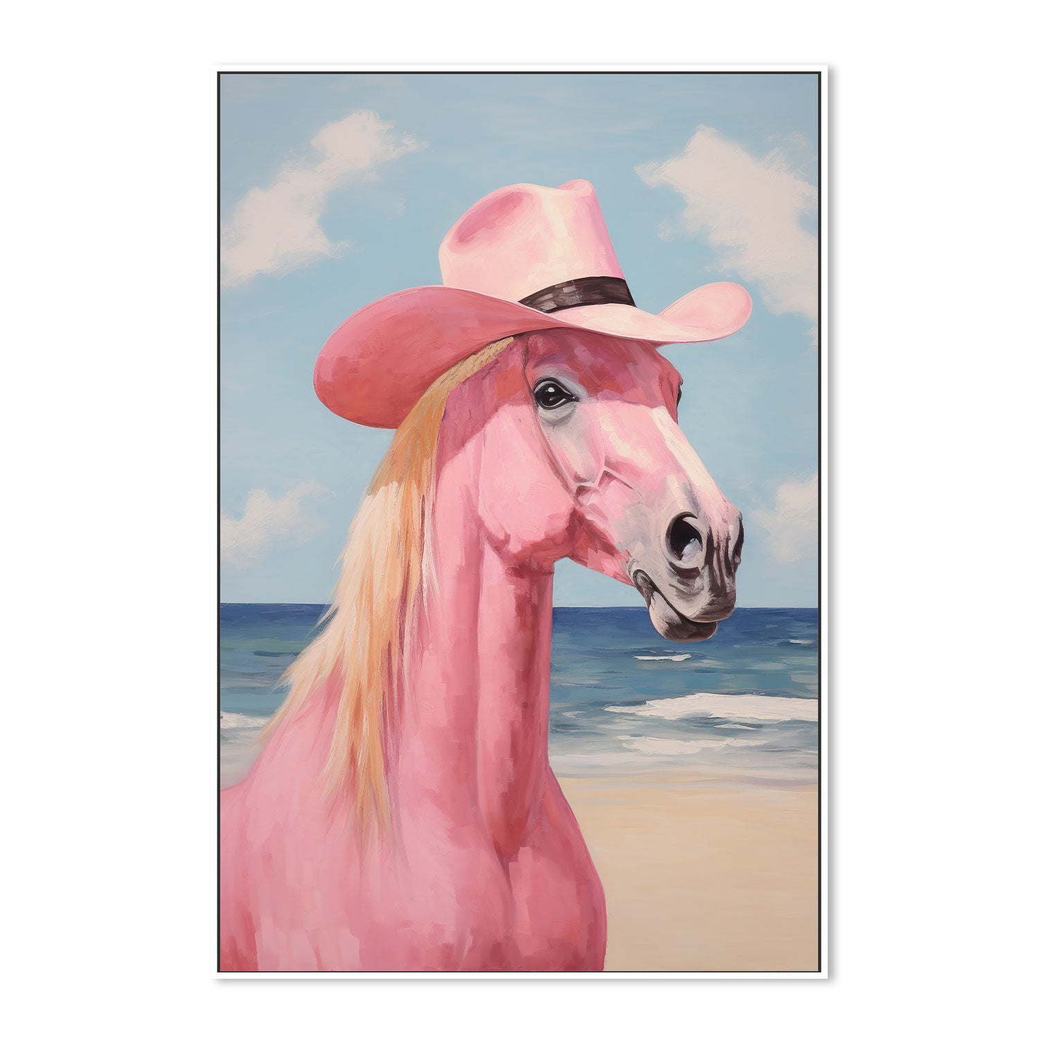 wall-art-print-canvas-poster-framed-Cowgirl's Pink Horse , By Lady Hana-5