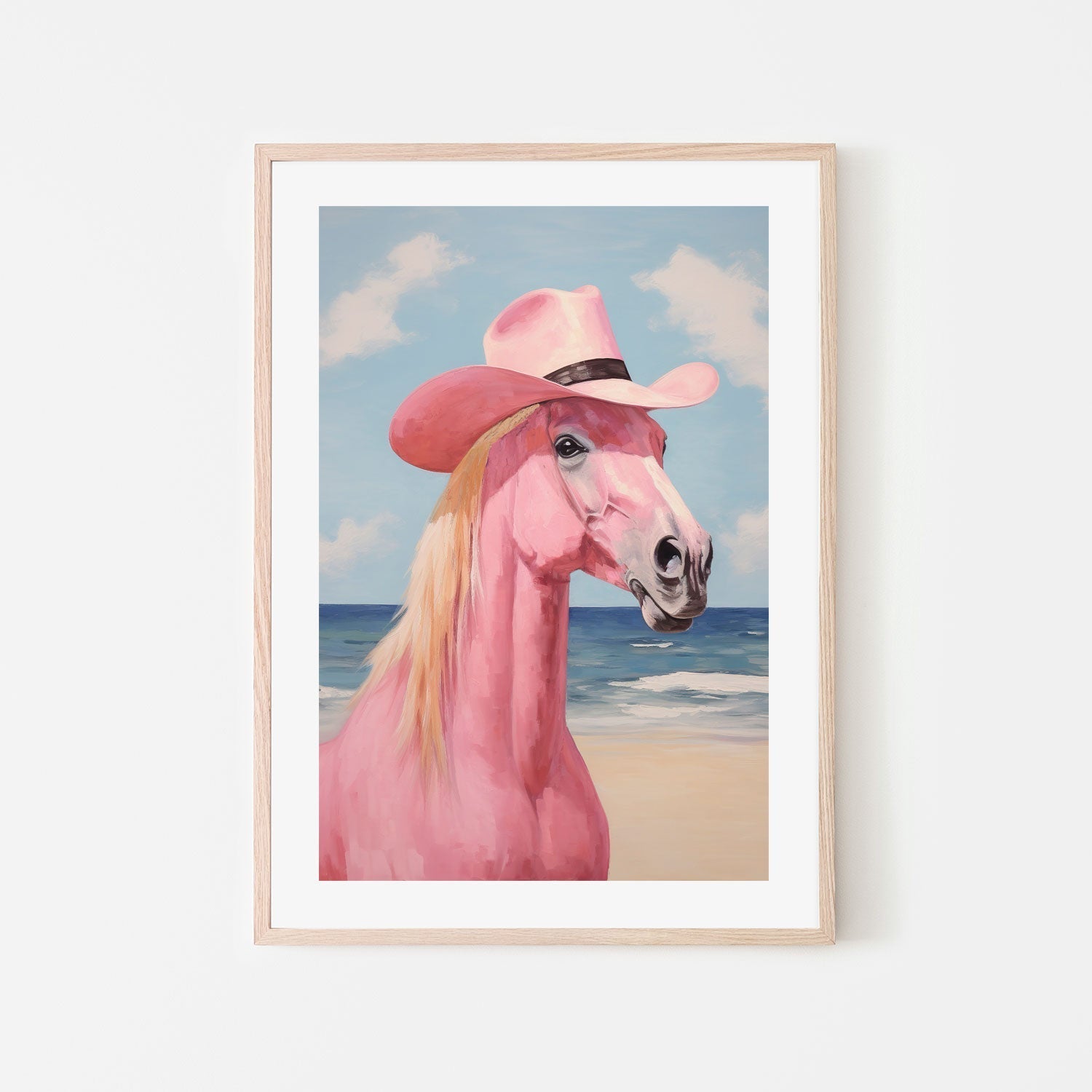 wall-art-print-canvas-poster-framed-Cowgirl's Pink Horse , By Lady Hana-6
