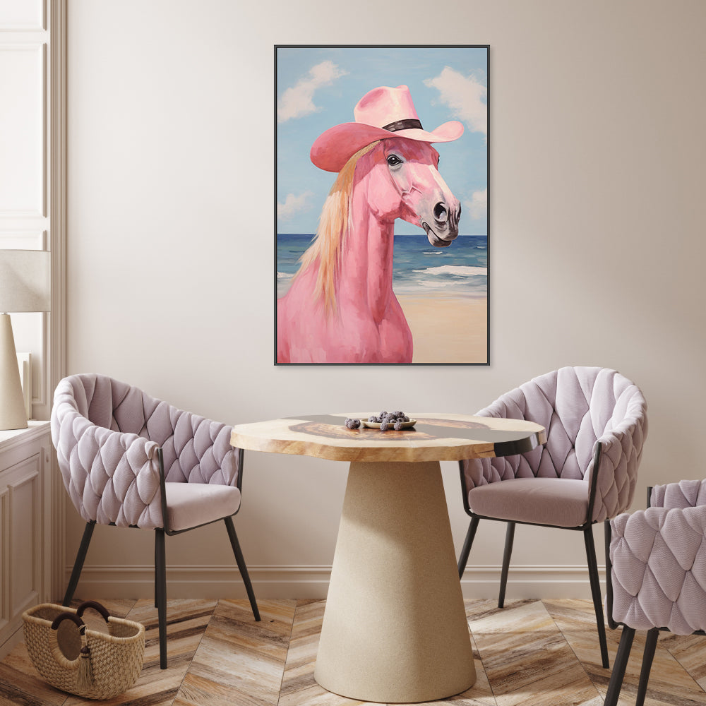 wall-art-print-canvas-poster-framed-Cowgirl's Pink Horse , By Lady Hana-7