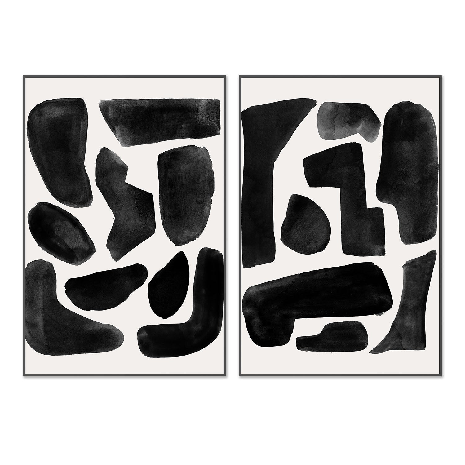wall-art-print-canvas-poster-framed-Cozy Puzzle Abstract, Style A & B, Set Of 2 , By Aubrey-3