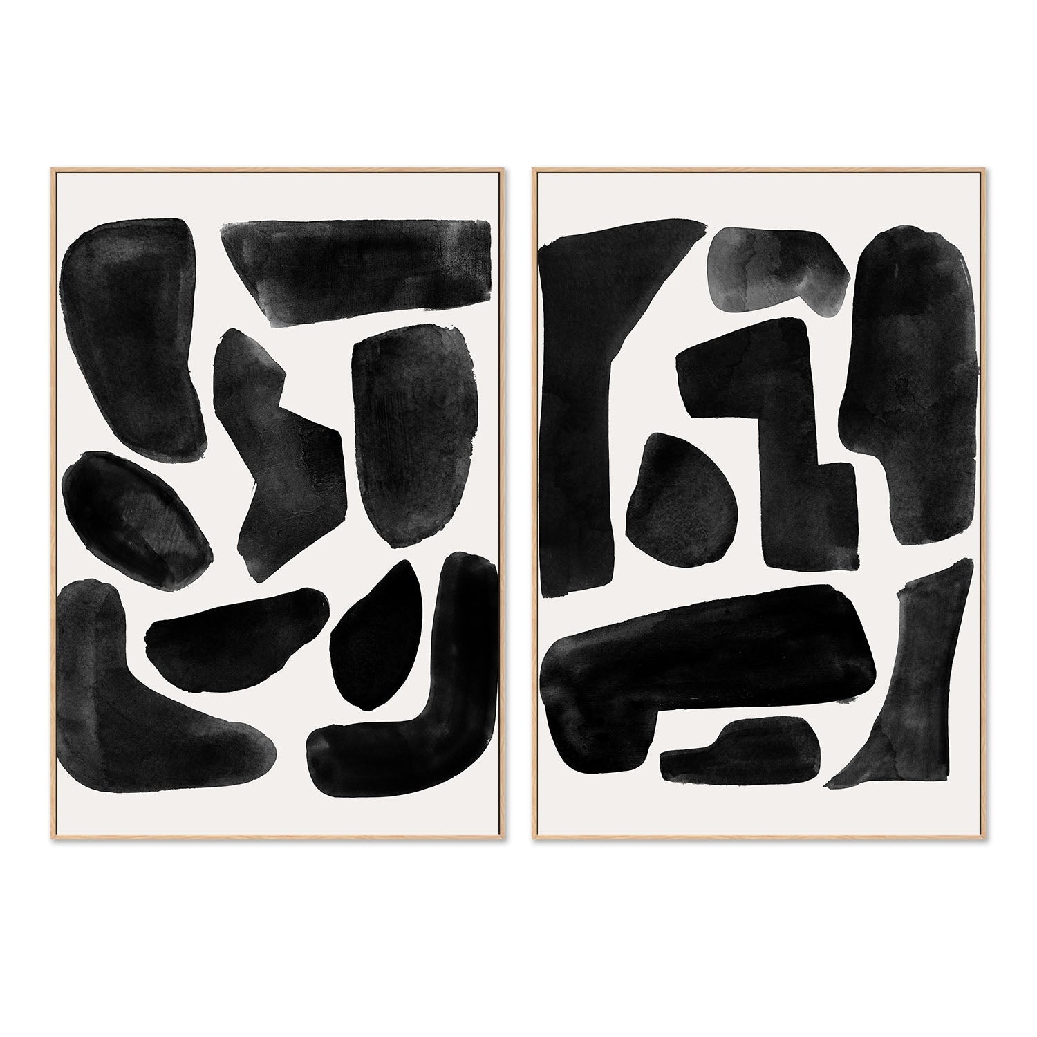 wall-art-print-canvas-poster-framed-Cozy Puzzle Abstract, Style A & B, Set Of 2 , By Aubrey-4