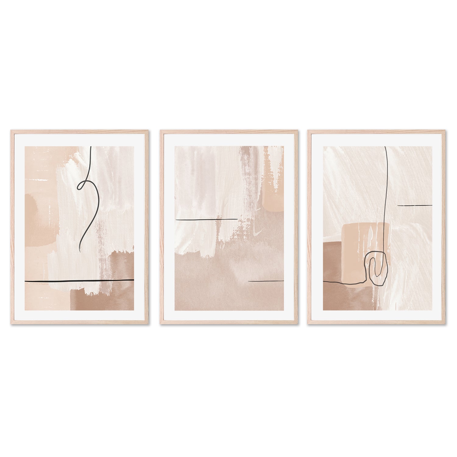 wall-art-print-canvas-poster-framed-Creamy, Style A, B & C, Set Of 3 , By Sally Ann Moss-GIOIA-WALL-ART