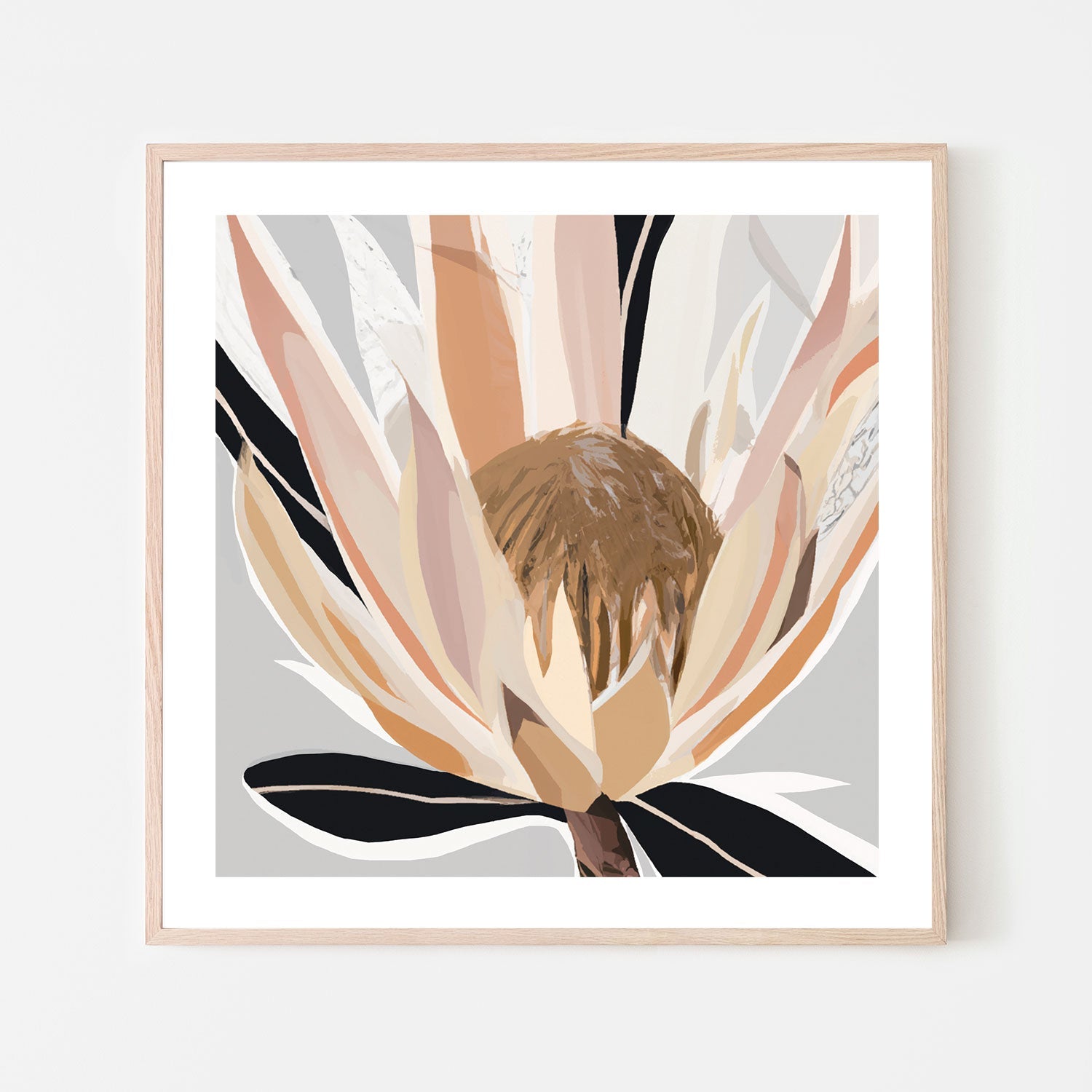 wall-art-print-canvas-poster-framed-Crema Grey Protea , By Stacey Williams-6